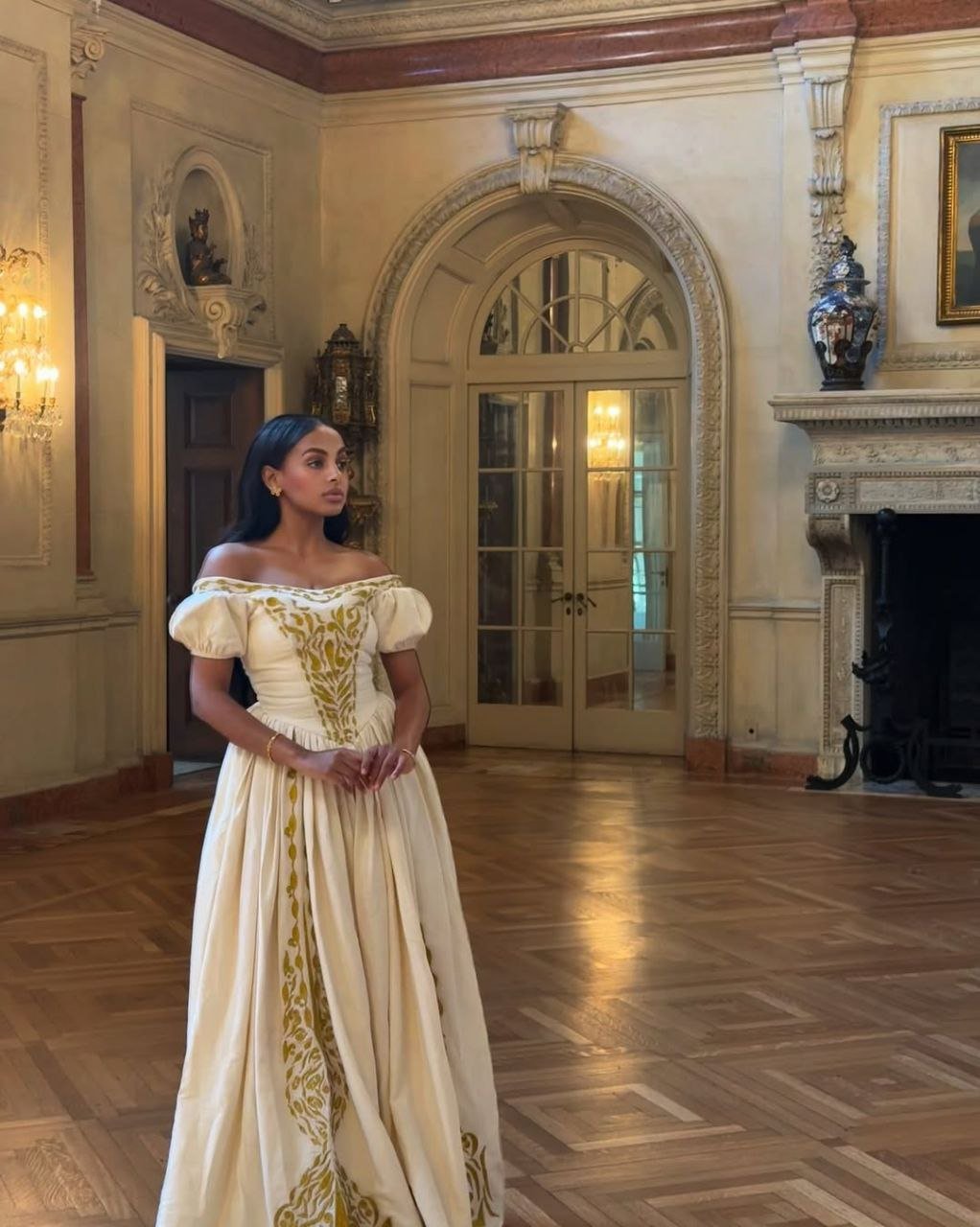 Gorgeous Habesha Dress with Gold Embroidery – Habesha Kemis – Ethiopian Traditional Clothing