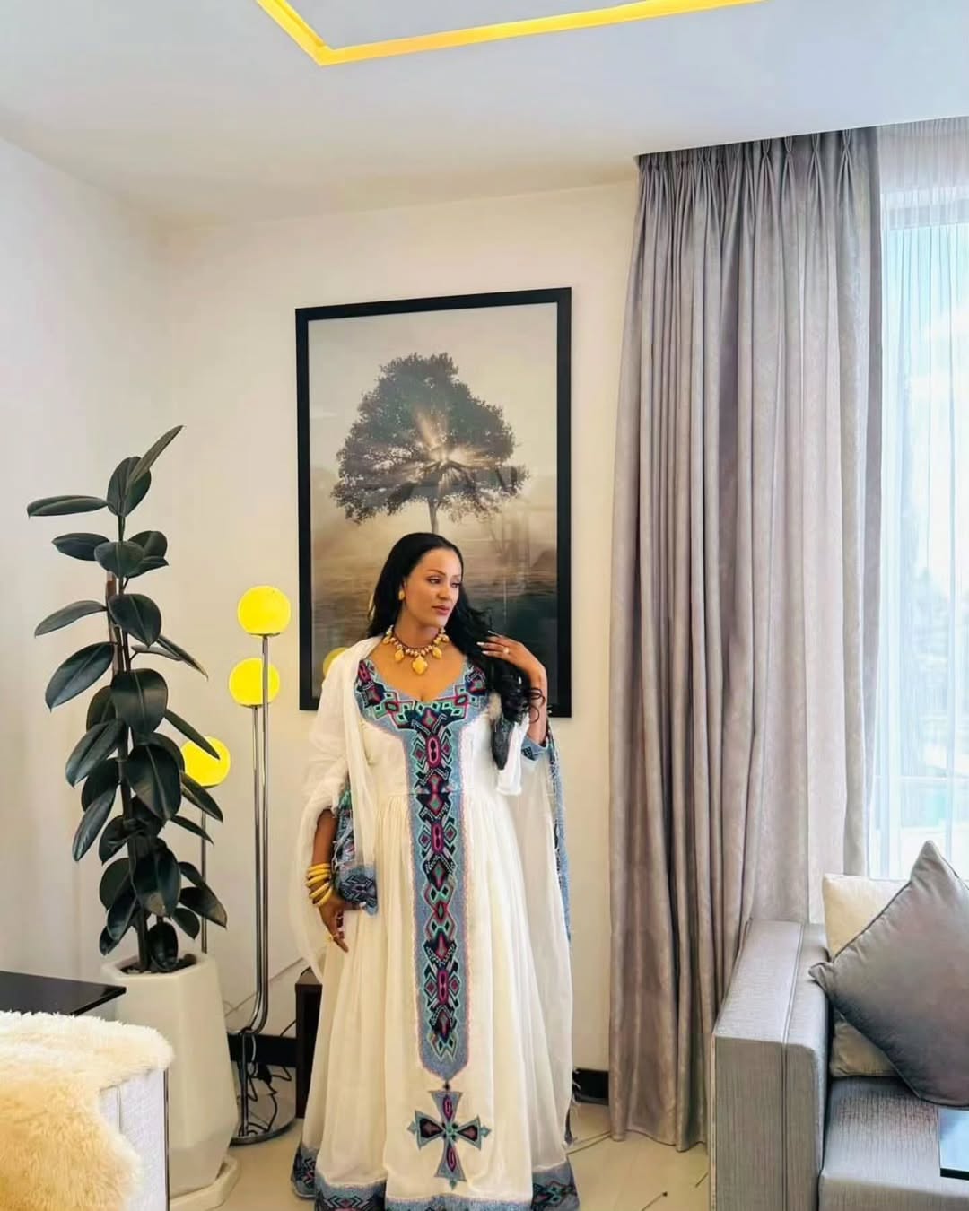 Stunning Habesha Dress Blue Habesha Kemis Detailed Tilet Habesha Traditional Dress 0002