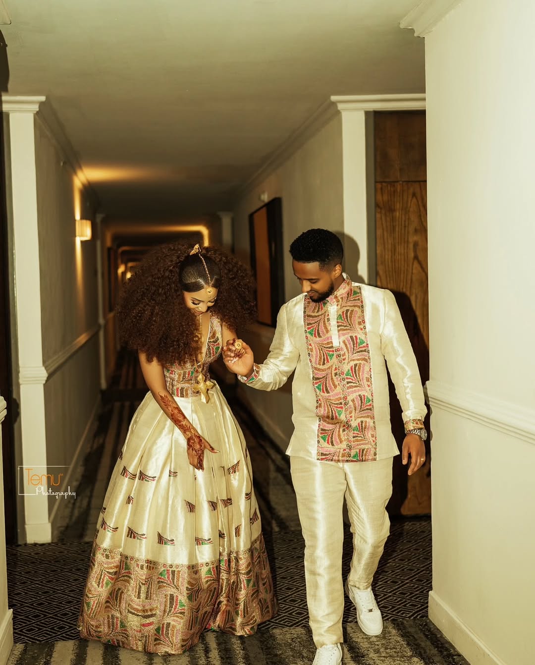 Regal Ethiopian Couple's Outfit Stunning Matching Habesha Outfit Modern Ethiopian Cloth 0018