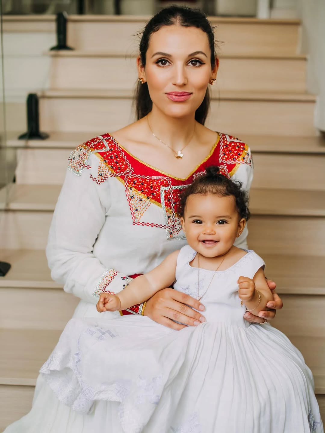Red Beaded Habesha Kemis Beautiful Habesha Dress Elegant Style Ethiopian Dress 0029