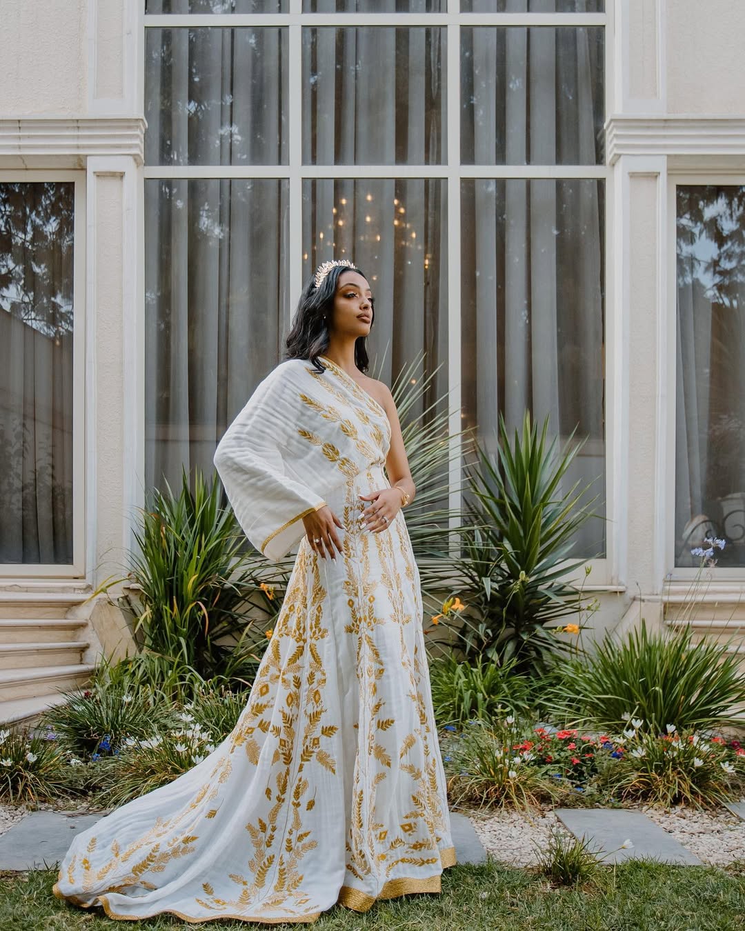 Golden Tibeb Ethiopian Matching Outfit Minimalist Habesha Couple's Outfit Stylish Habesha Clothing 0034