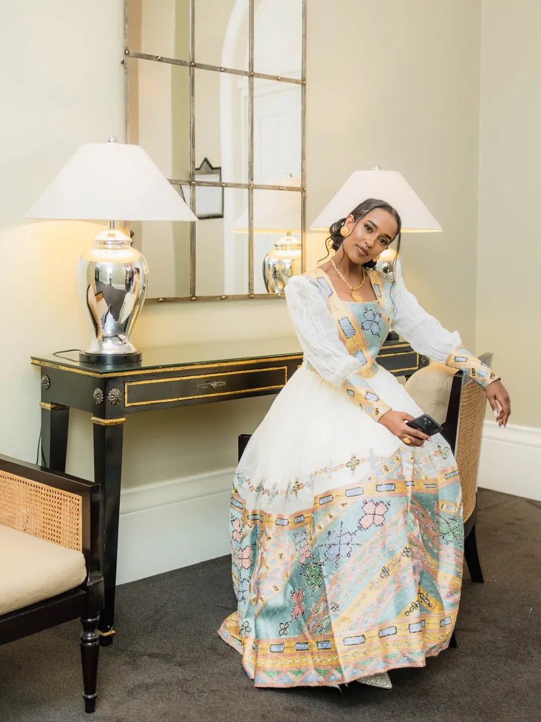Ethiopian Couple's Traditional Set Embroidered Habesha Kemis & Formal Men's Attire Habesha Couple's Outfit 0049