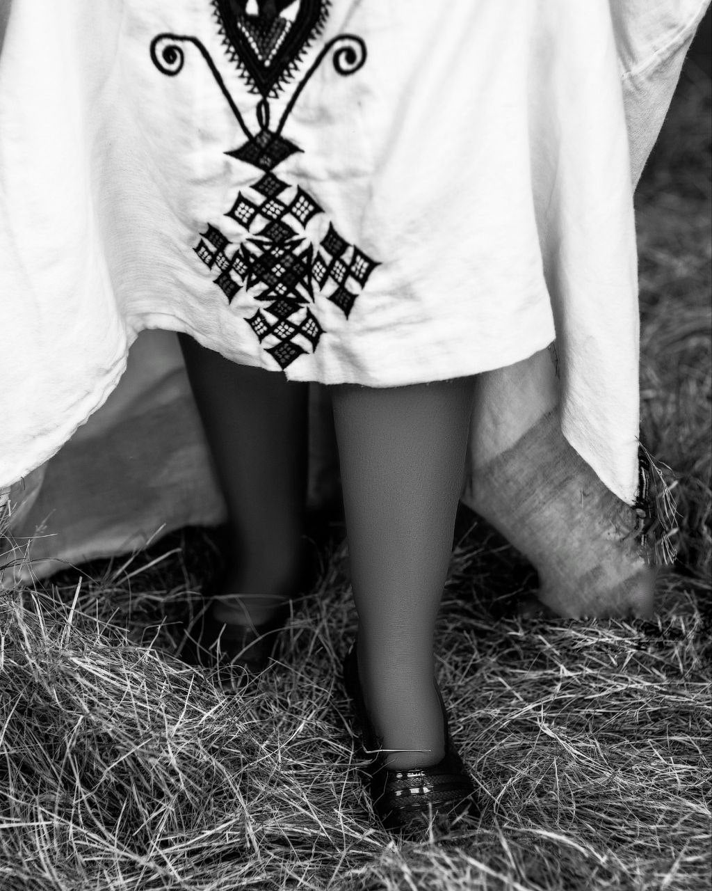 Traditional White Ethiopian Dress Blue & Yellow Embroidery Habesha Kemis Classic Handcrafted Habesha Dress 0063