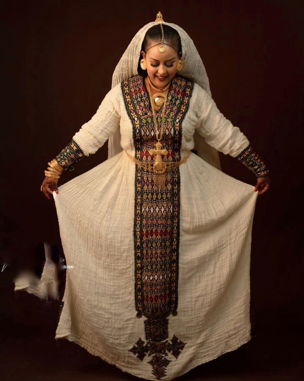 Traditional Ethiopian Wedding Attire Couples Habesha Kemis & Men's Suit Set Cultural Ethiopian Couples Outfit 0064