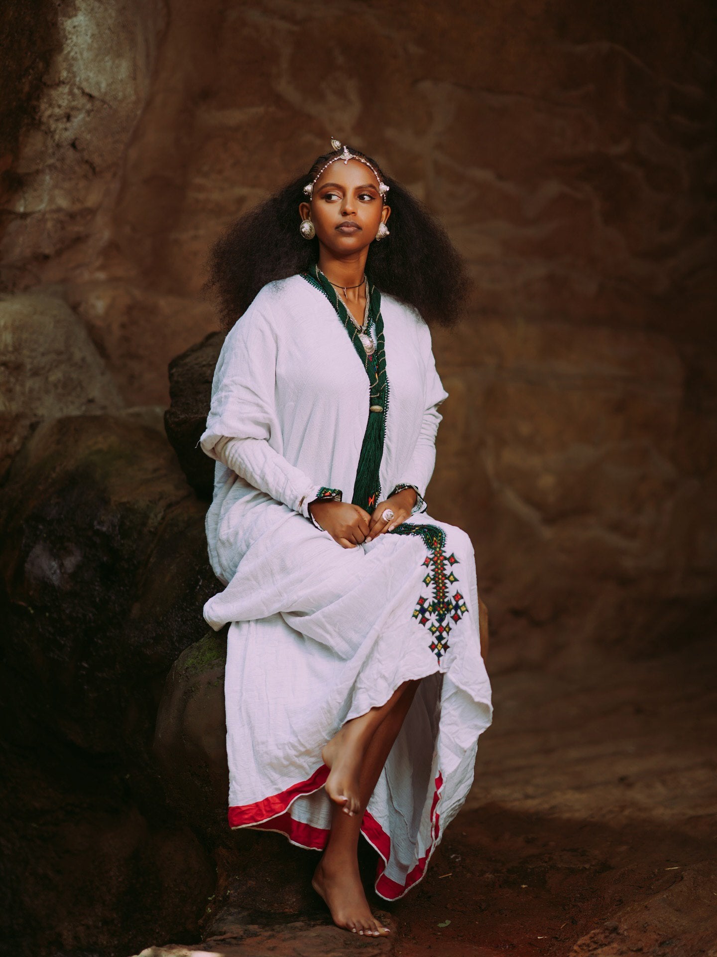 Ethiopian Traditional Dress Habesha Kemis with Cultural Embroidery Simple Habesha Dress For Holidays 0073