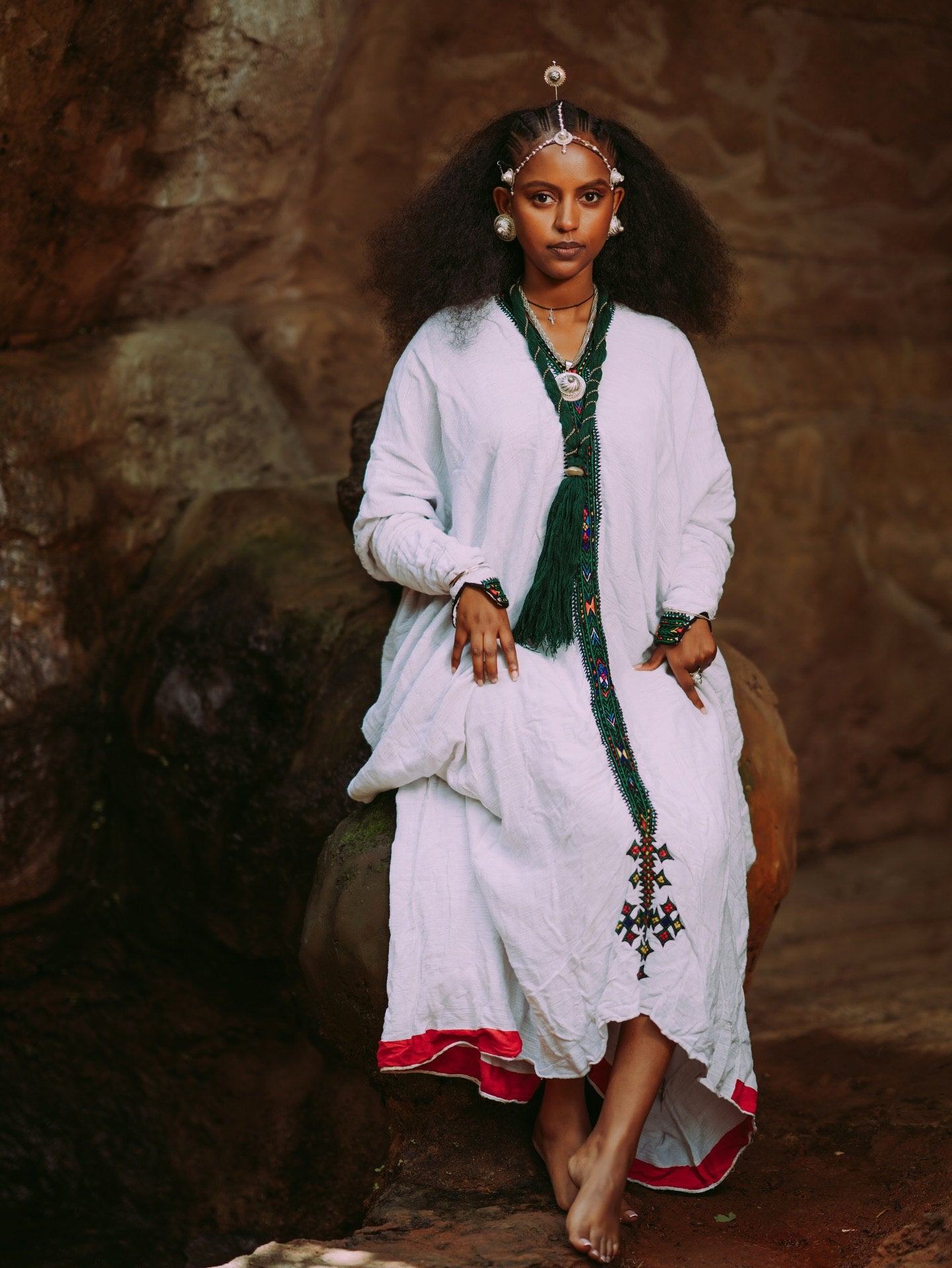 Ethiopian Traditional Dress – Habesha Kemis with Cultural Embroidery.
