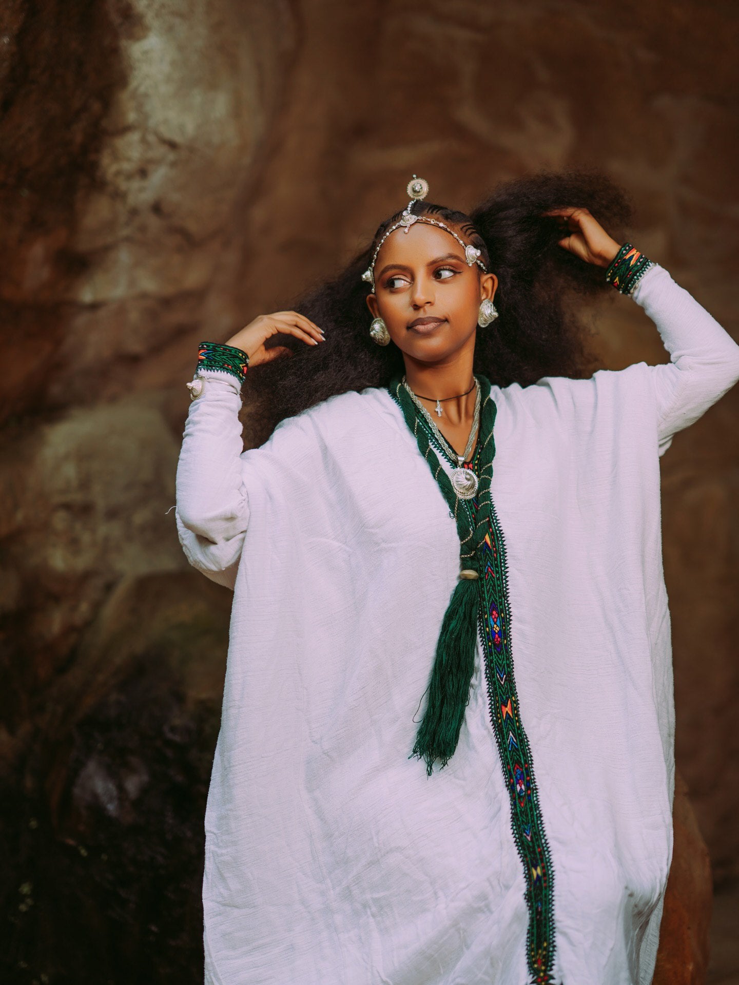 Ethiopian Traditional Dress Habesha Kemis with Cultural Embroidery Simple Habesha Dress For Holidays 0073
