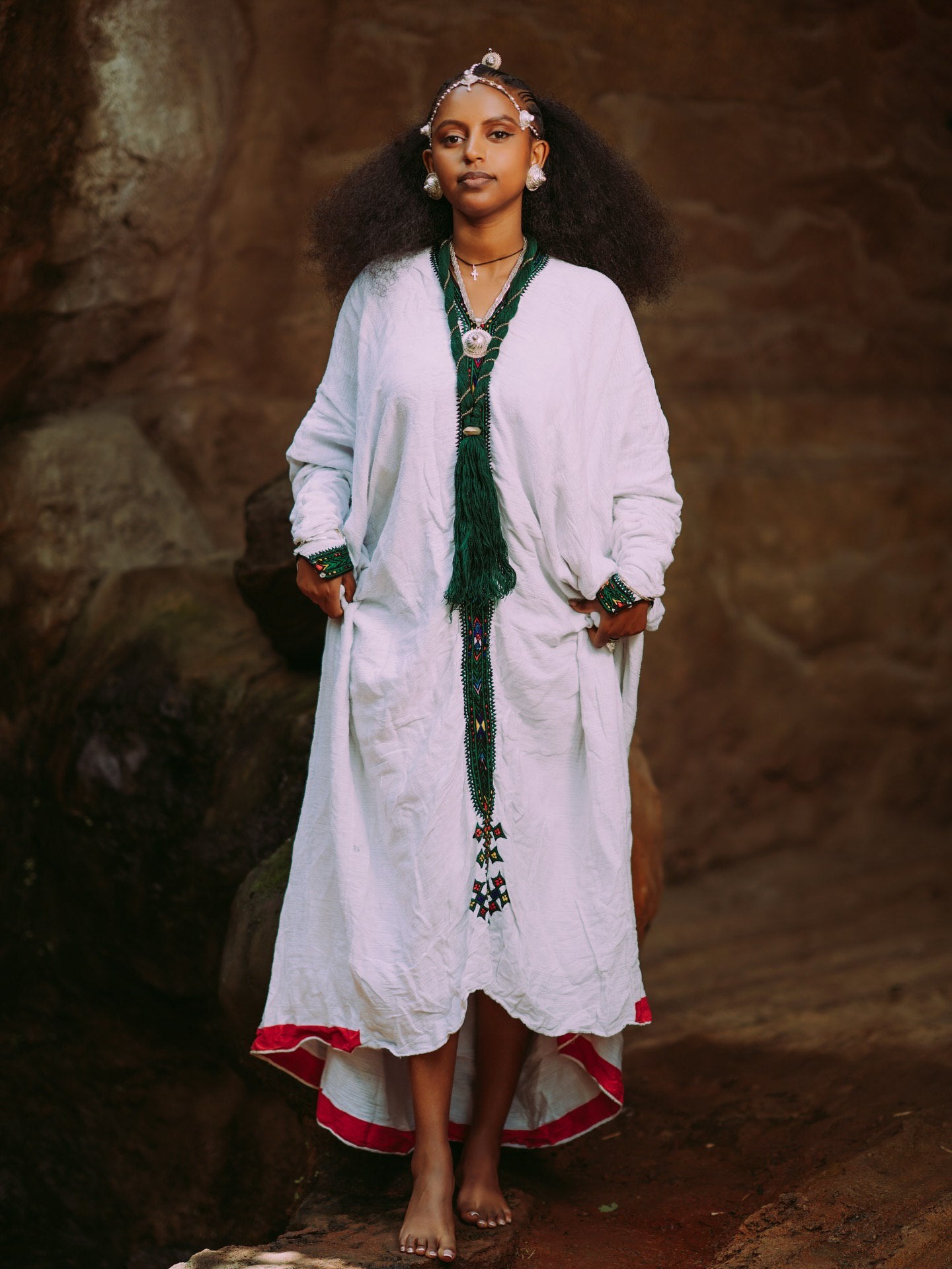 Ethiopian Traditional Dress Habesha Kemis with Cultural Embroidery Simple Habesha Dress For Holidays 0073