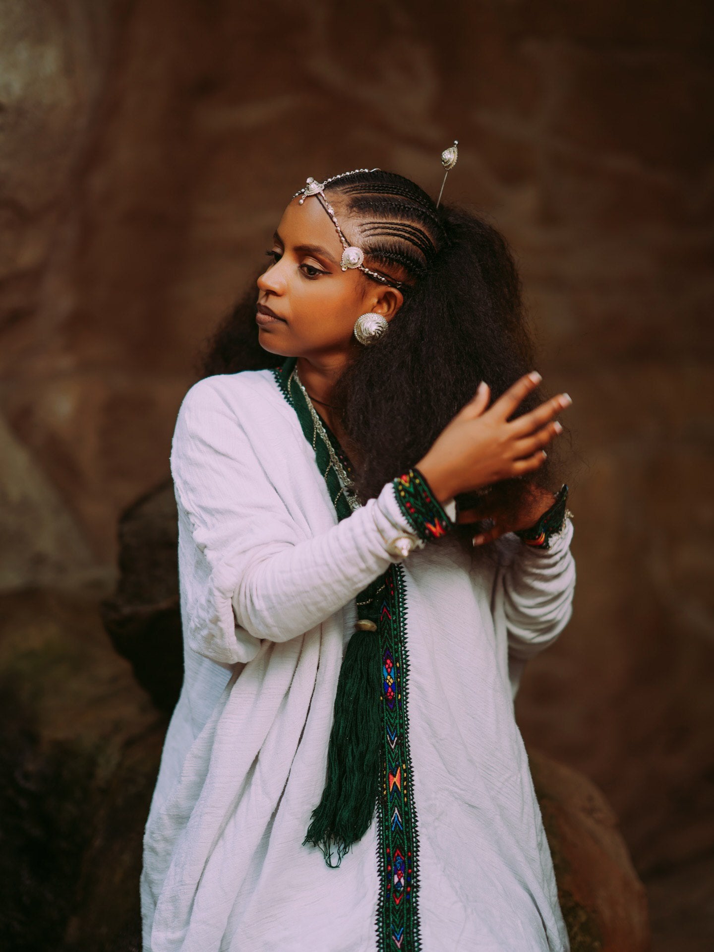 Ethiopian Traditional Dress Habesha Kemis with Cultural Embroidery Simple Habesha Dress For Holidays 0073