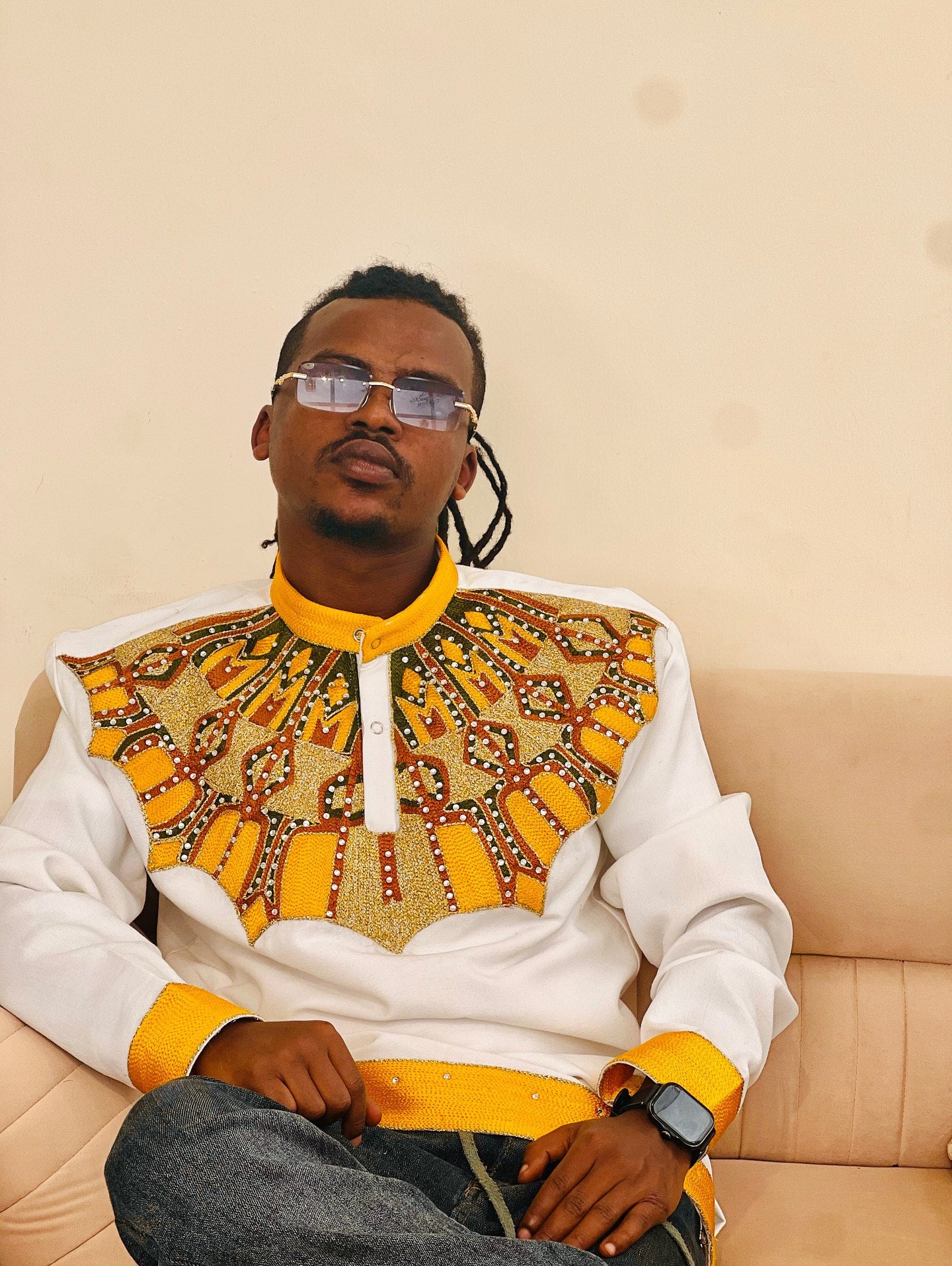 Men’s Multicolor Embroidered Shirt Ethiopian Traditional Clothing Habesha Men’s Wear 139