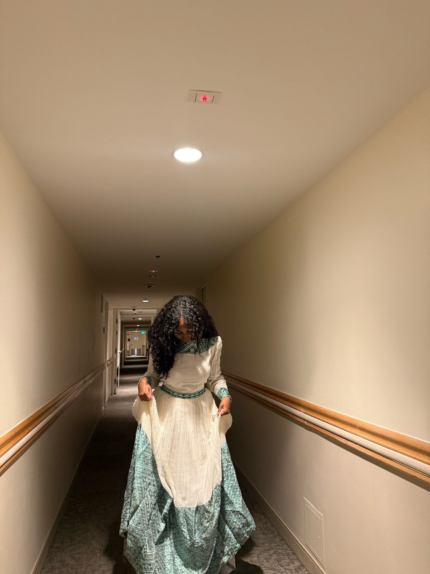 Stunning Habesha Kemis Habesha Dress in White and Mint Green Traditional Ethiopian Clothing 177