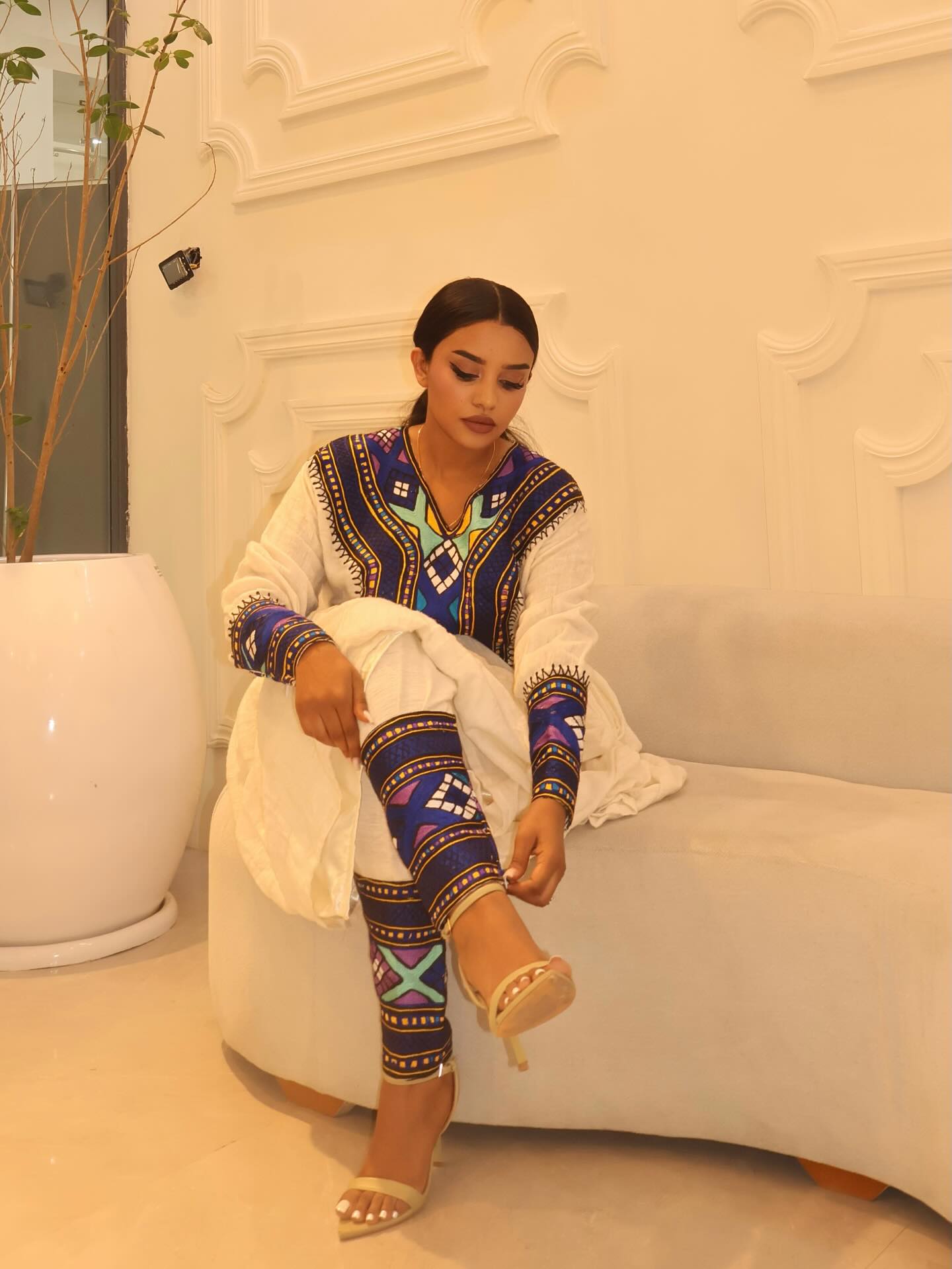 Multicolor Embroidery Habesha Kemis A Masterpiece of Traditional Ethiopian Clothing Classic Habesha Dress 186