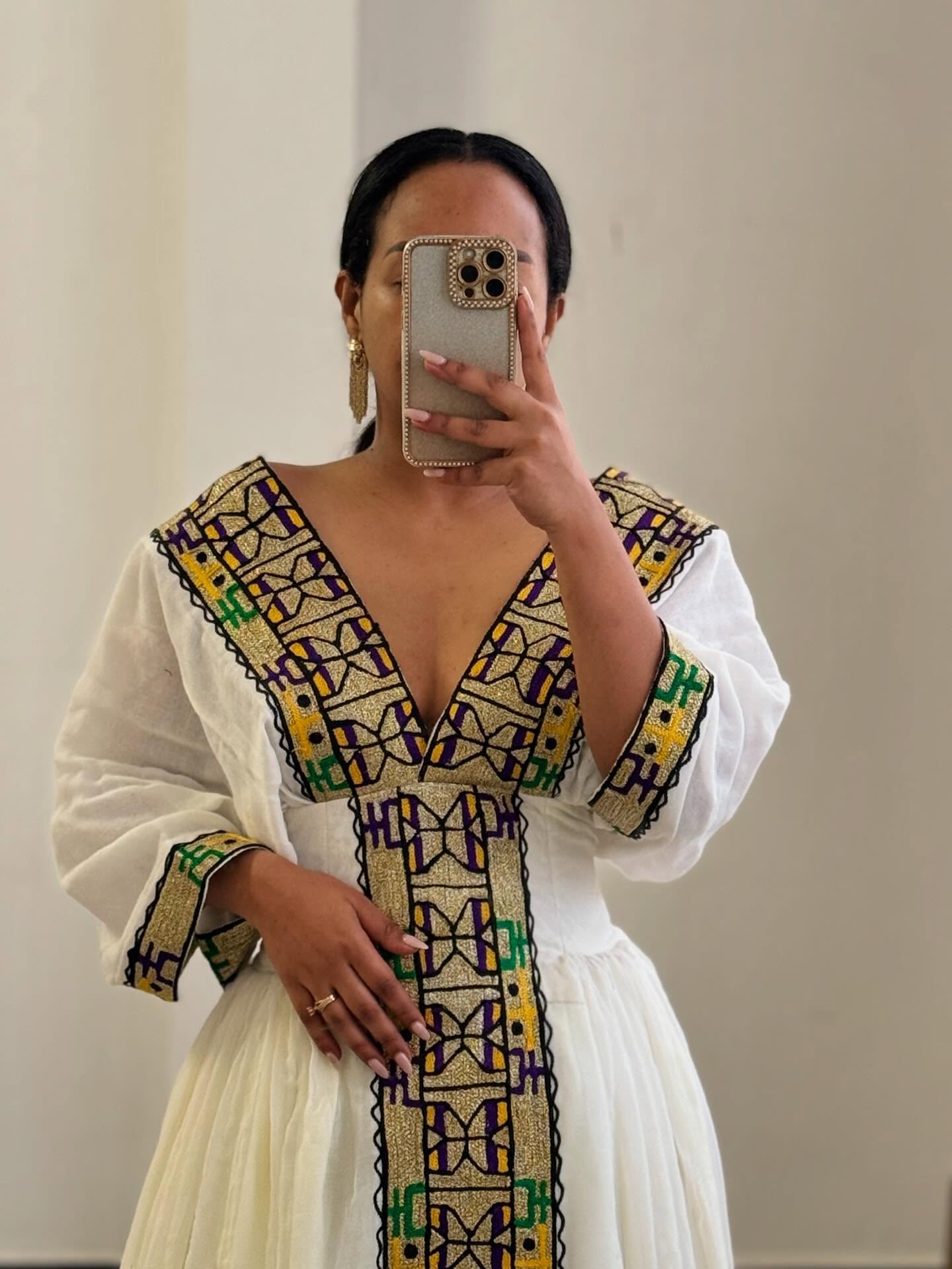 Stylish Habesha Dress Traditional Ethiopian Clothing For Festive Timeless Habesha Kemis 341