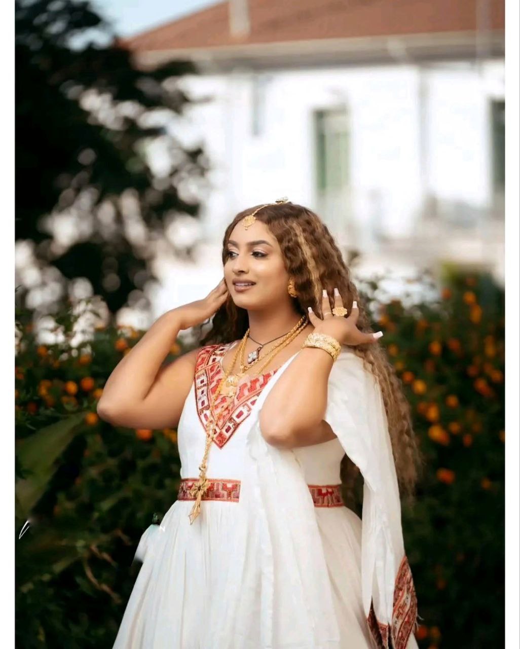 Matching Ethiopian Wedding Outfits Traditional Habesha Kemis & Men’s Suit Elegant Couple's Set 0098