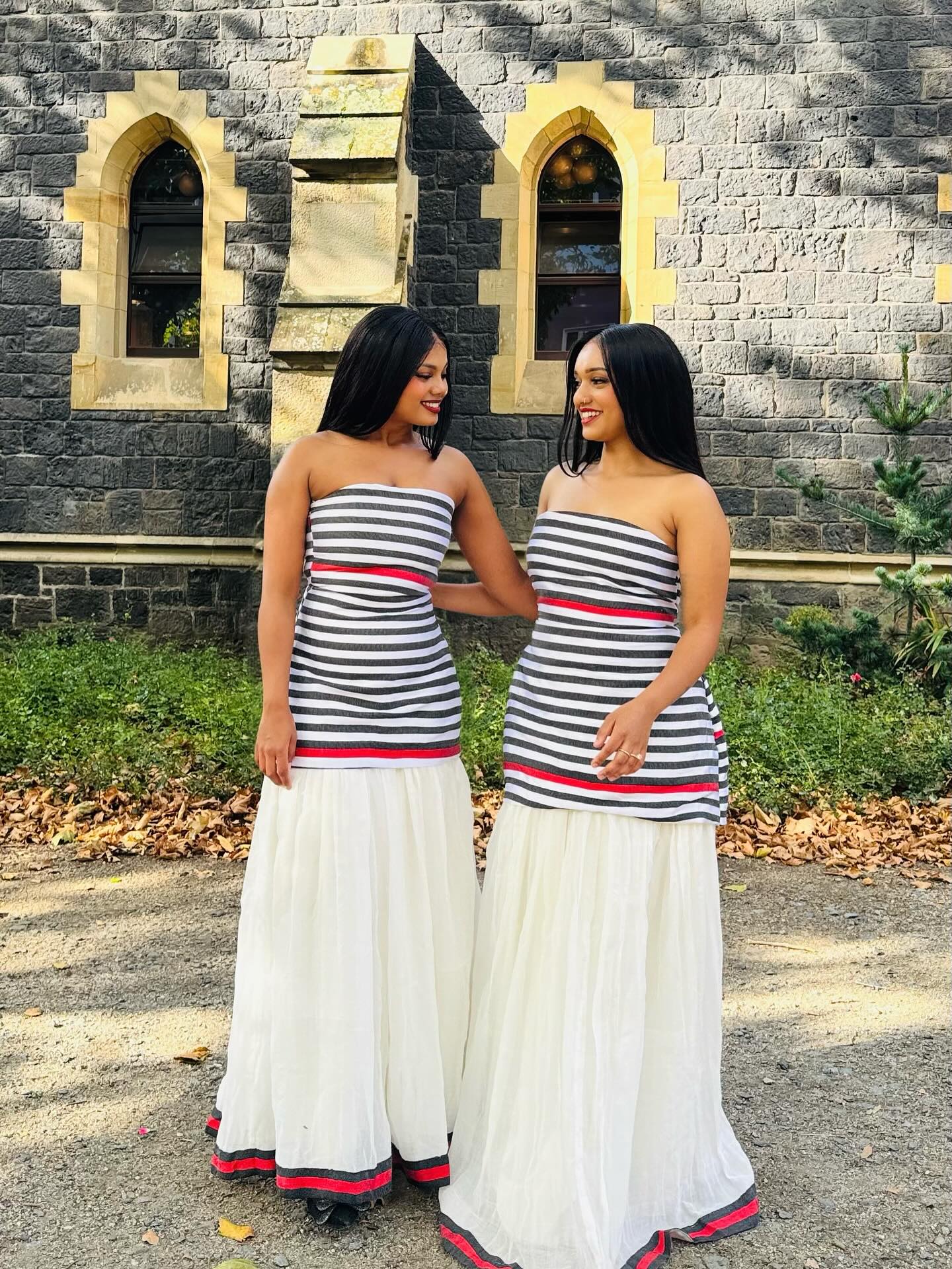 Oromo Traditional Dress Black & White with Flowing White Skirt Oromo Dress Graceful Oromo Kemis 114