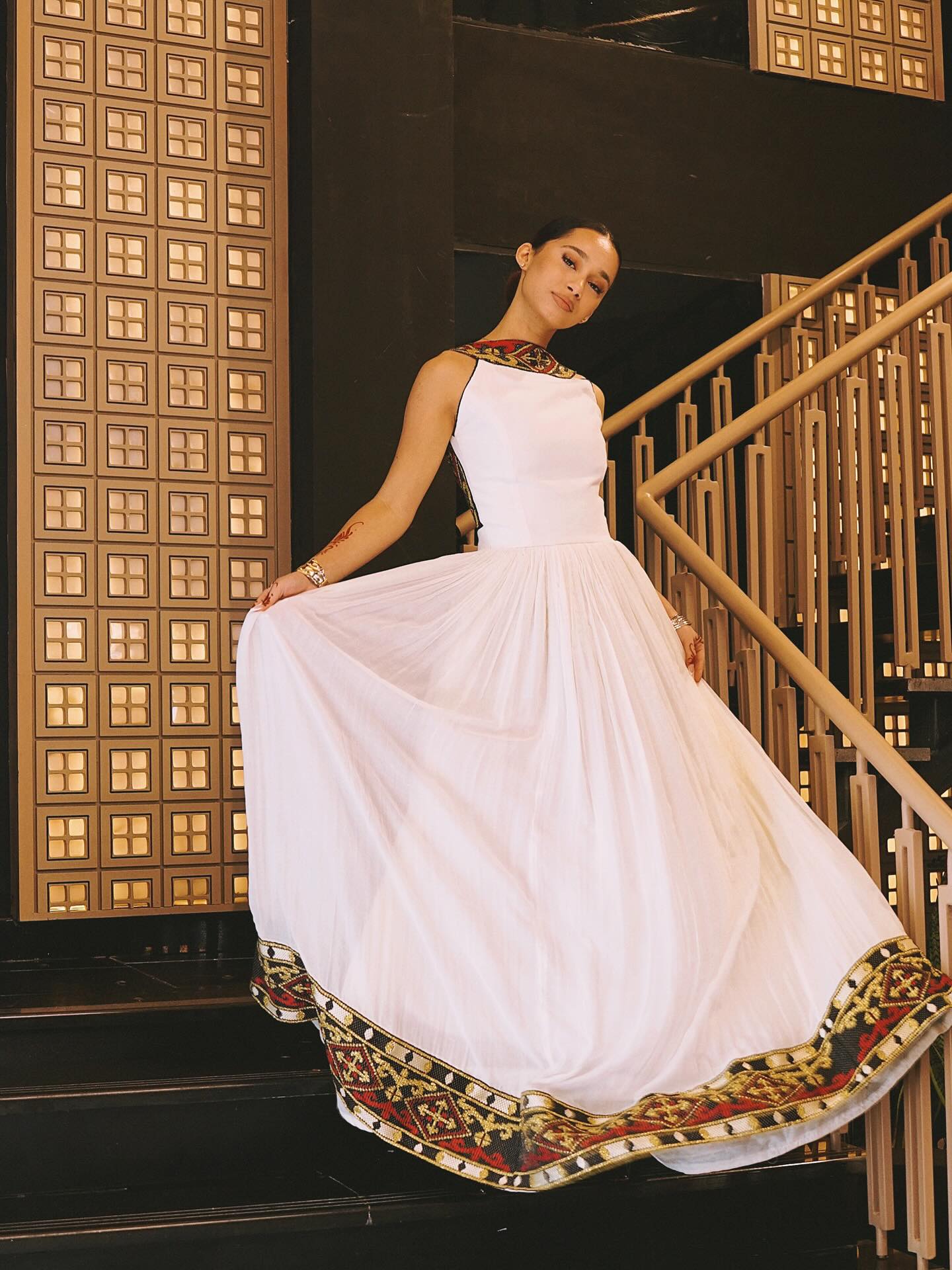 Elegant Backless Ethiopian Traditional Dress Habesha & Eritrean Inspired Habesha Kemis Multicolor Habesha Dress 126