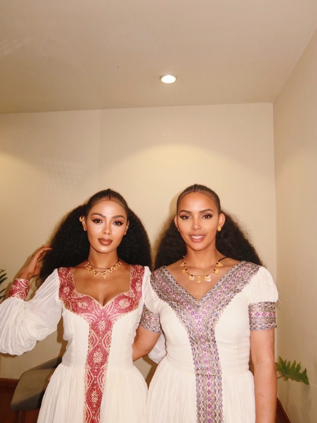 Traditional Ethiopian Dress White & Red Habesha Dress for Cultural Celebrations Timeless Habesha Kemis 141