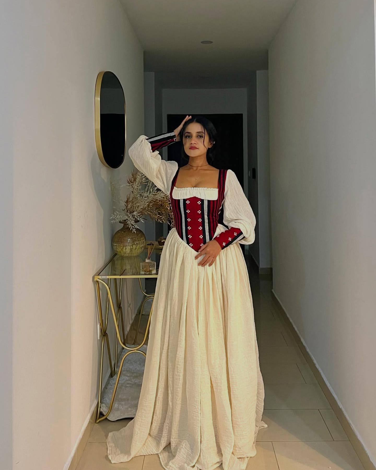 Modern Habesha Dress Ethiopian & Eritrean Style Habesha Kemis Ethiopian Clothing With Corset Inspired Bodice 146