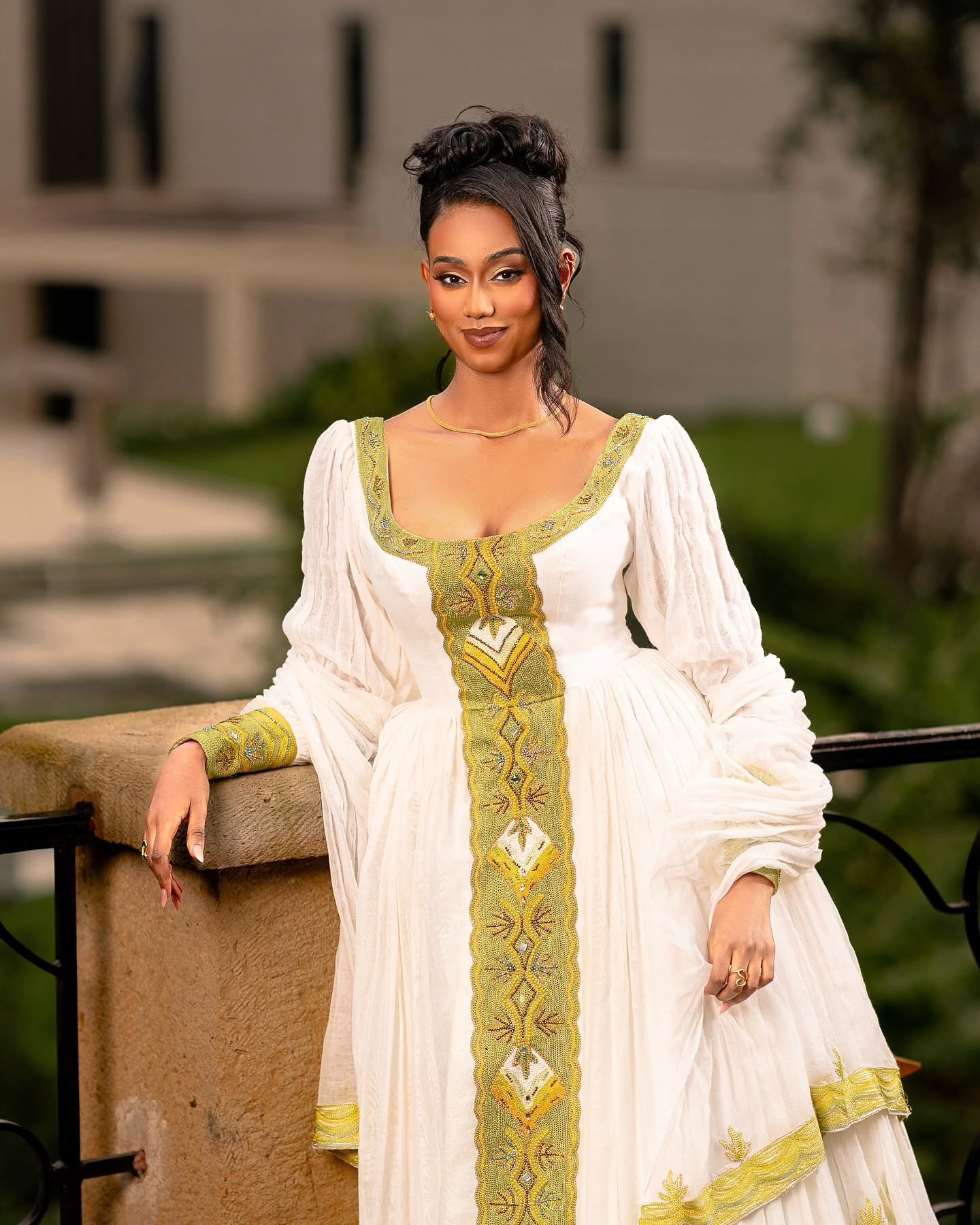 Ethiopian Traditional Dress Gold Embroidered Habesha Kemis & Cultural Attire Graceful Habesha Dress 155