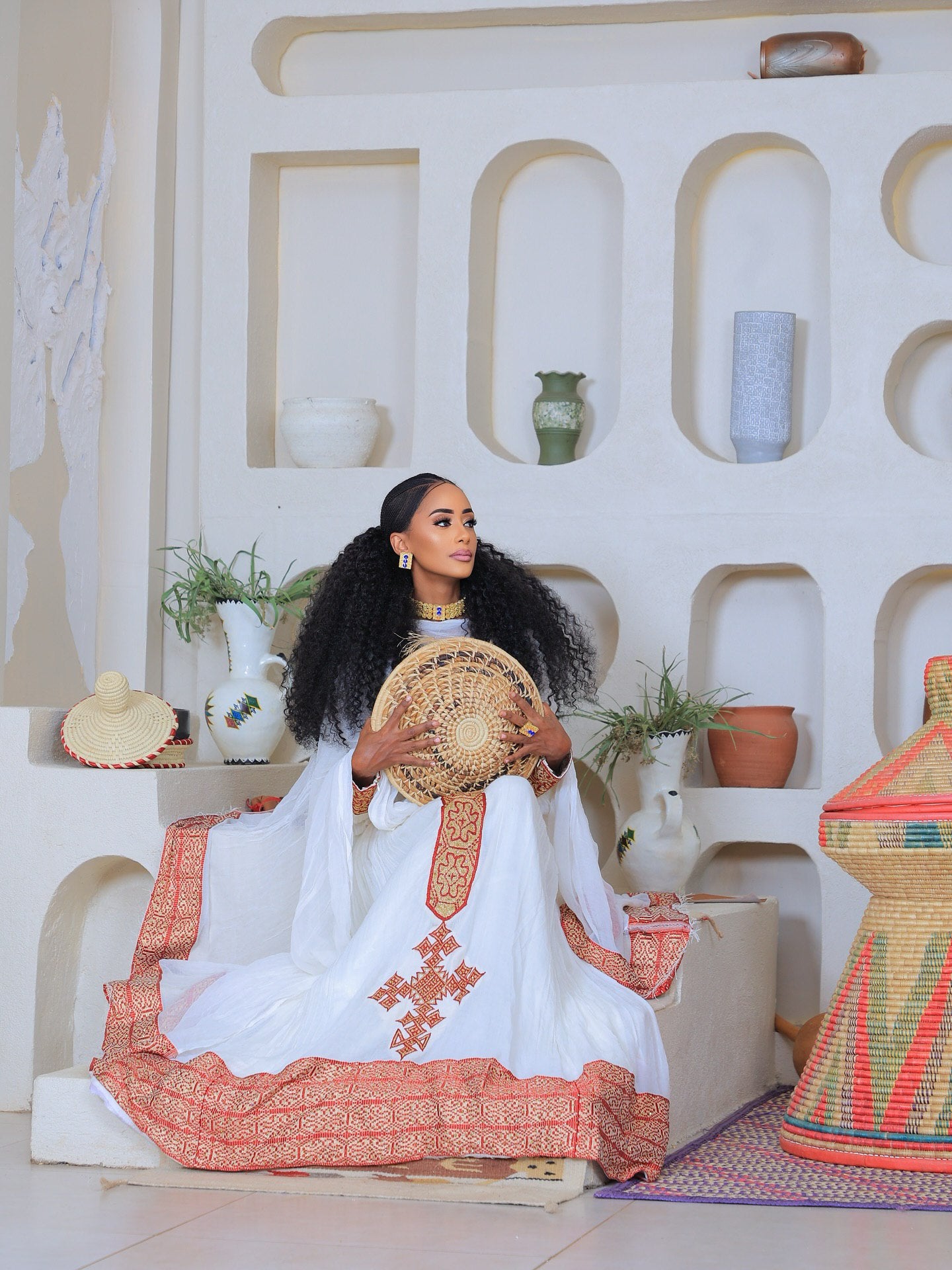 Traditional Ethiopian Dress White Habesha Kemis Authentic Habesha Dress Made from Traditional Habesha Cloth 125