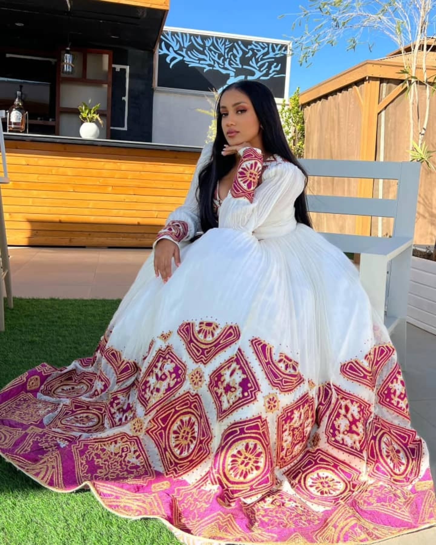 Long Sleeve Habesha Dress Traditional Ethiopian Wedding Dress Cultural Habesha Kemis 150