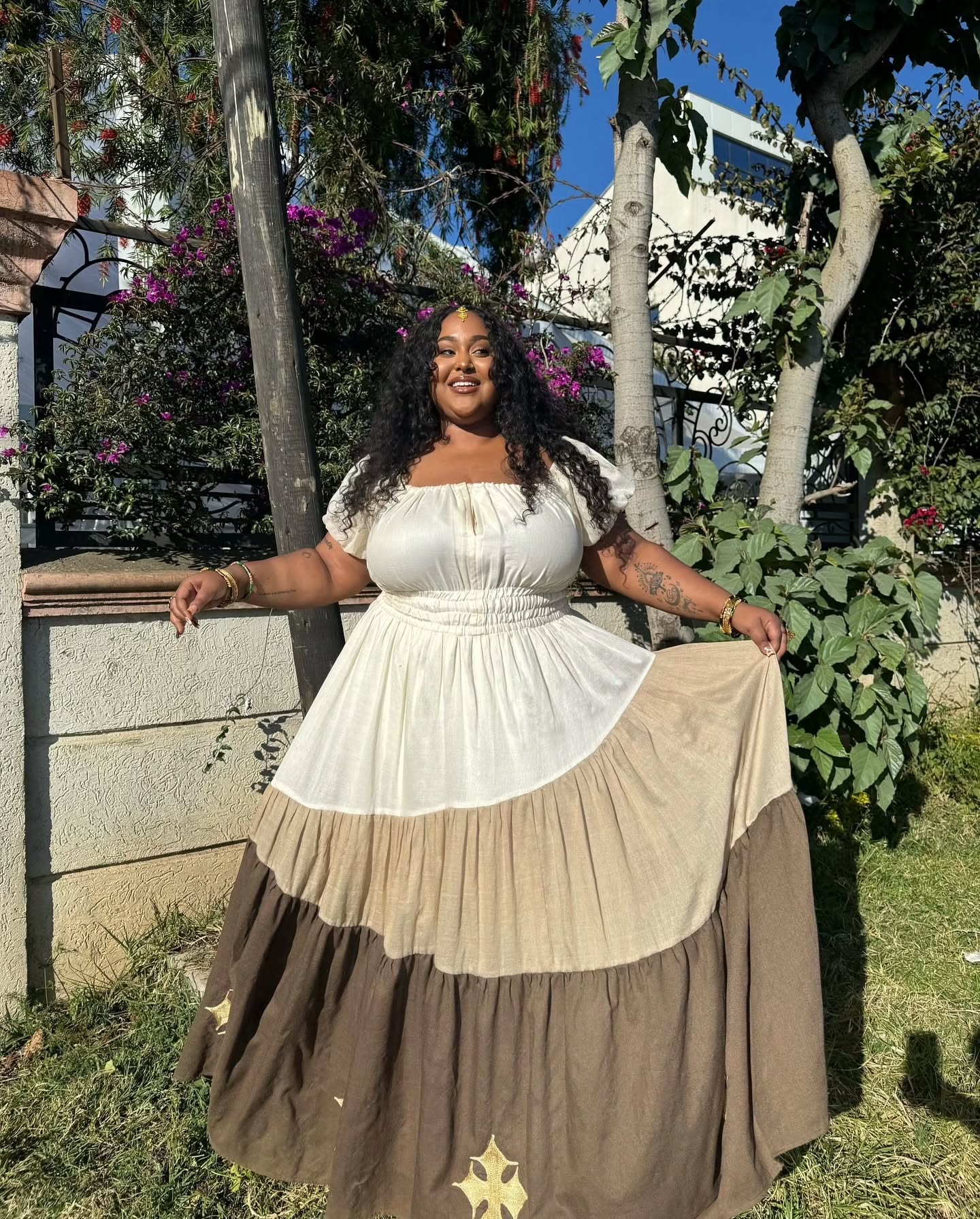 Earth Tone Habesha Kems Traditional Ethiopian Dress with Modern Style Stunning Habesha Dress 213