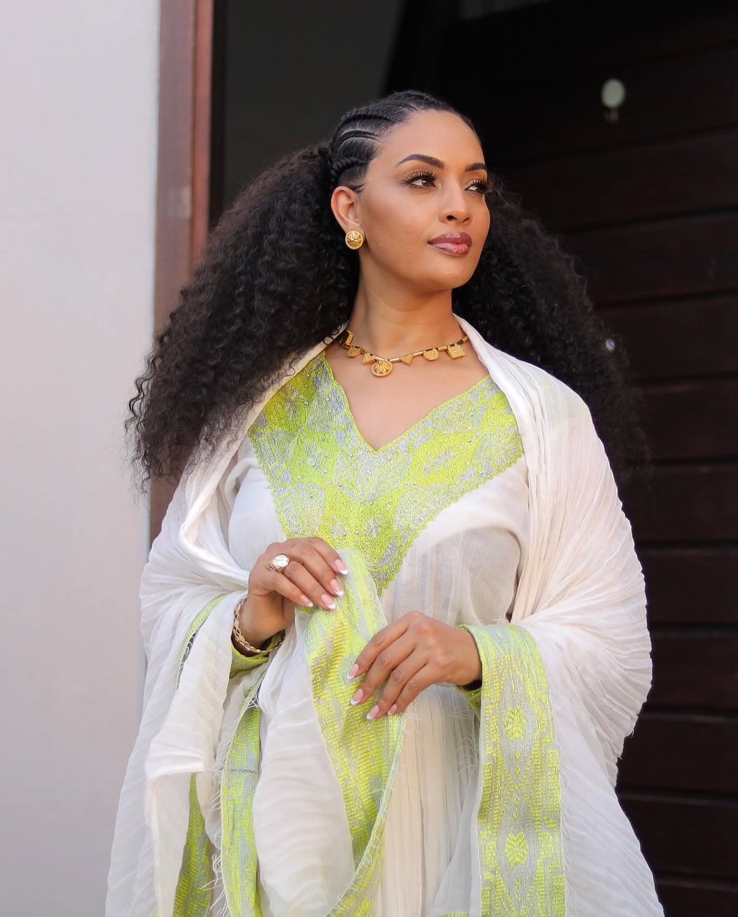 Luxurious Habesha Dress Traditional Ethiopian Clothing Vibrant Woven Detail Habesha Kemis 252