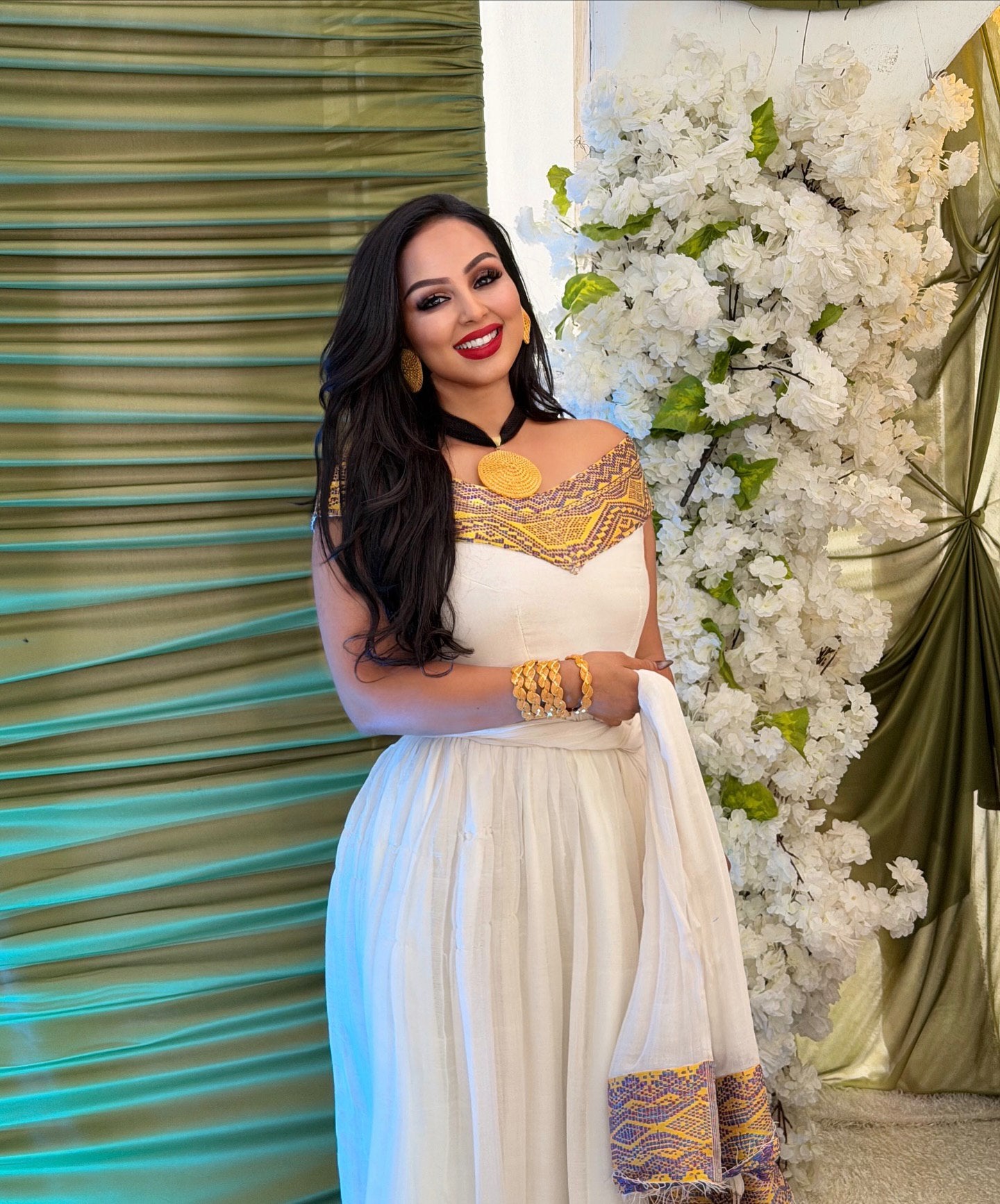 Authentic Habesha Dress Yellow And Purple Woven Habesha Kemis Traditional Ethiopian dress 263