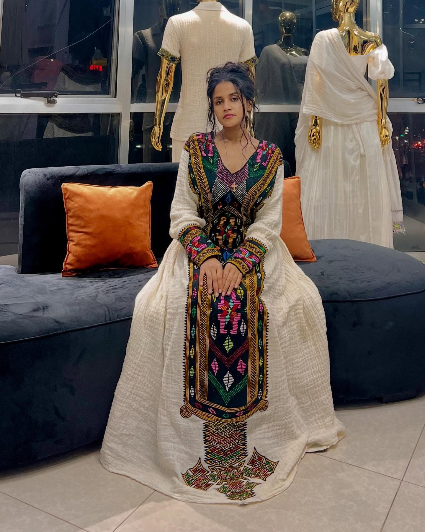 Colorful Habesha Kemis Handmade Ethiopian Traditional Dress Timeless Habesha Dress For Occasions 122
