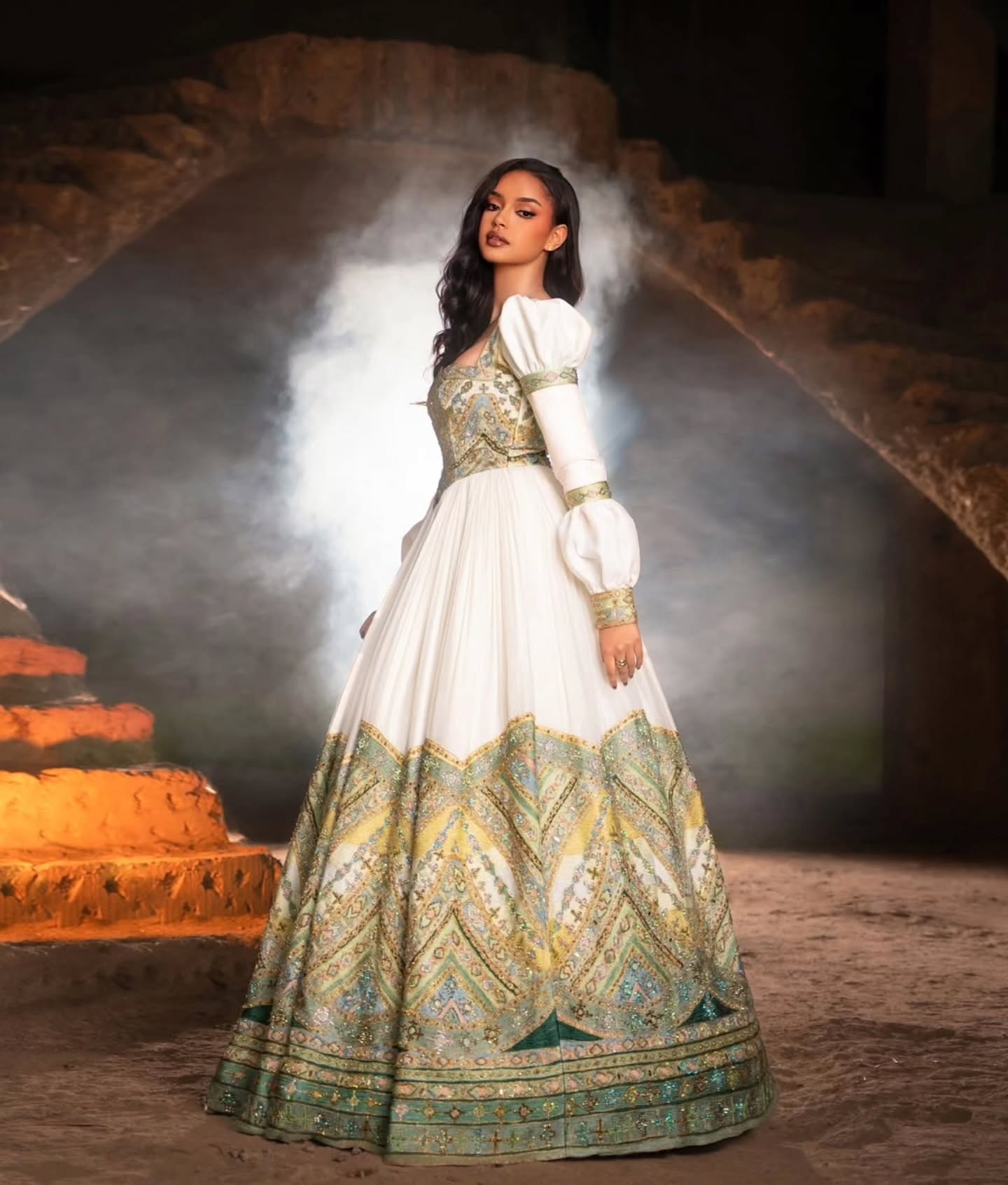 Ethiopian Wedding Dress Traditional Habesha Kemis Gold And Green Habesha Dress For Wedding 186
