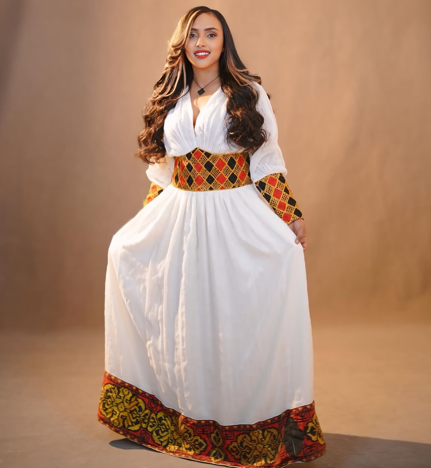 Elegant Ethiopian Traditional Clothing Habesha Dress with Intricate Handwoven Embroidery Habesha Kemis For Event 152