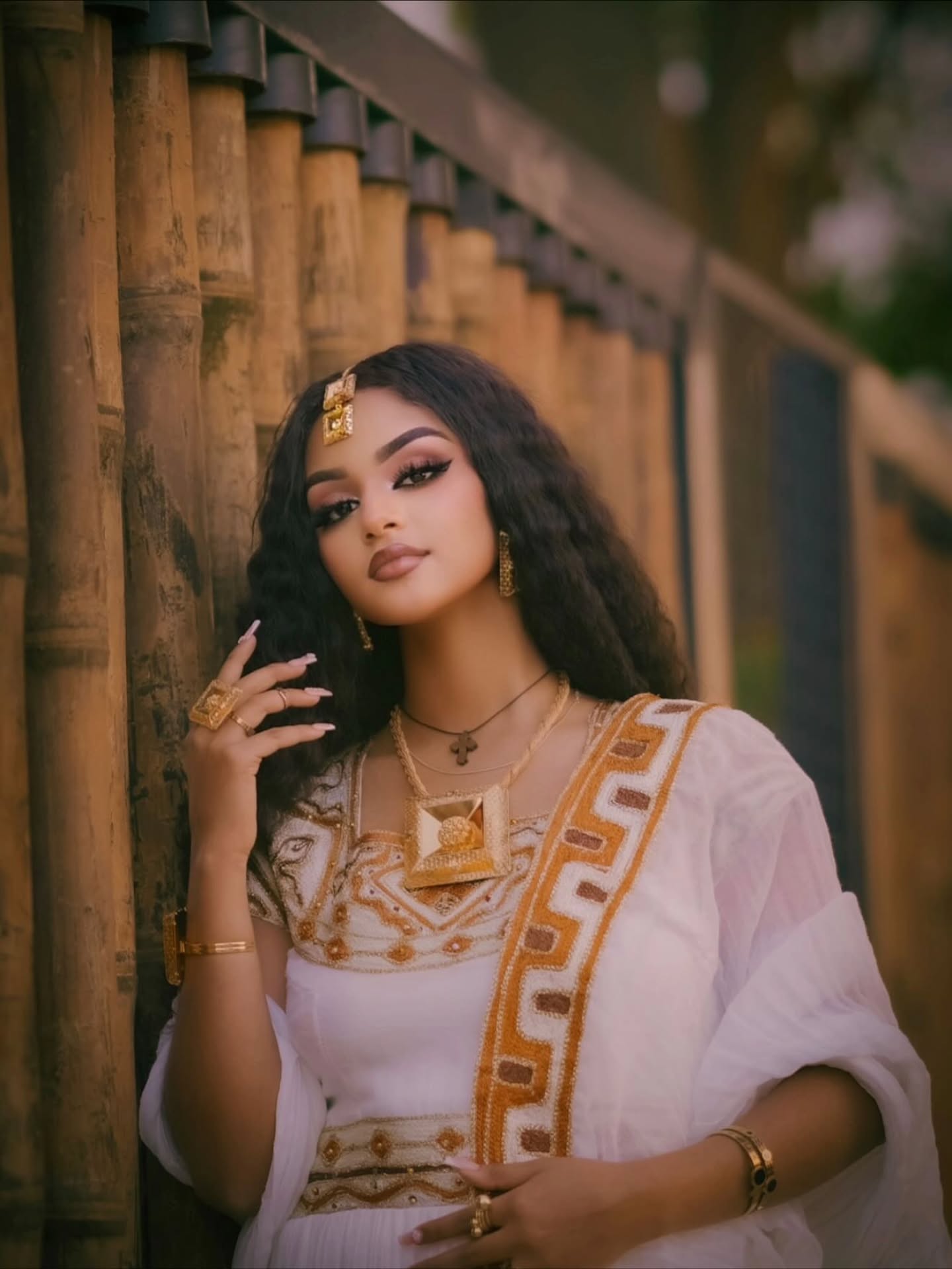 Golden Grace Habesha Dress Ethiopian Traditional Dress Habesha Kemis For Special Event 185