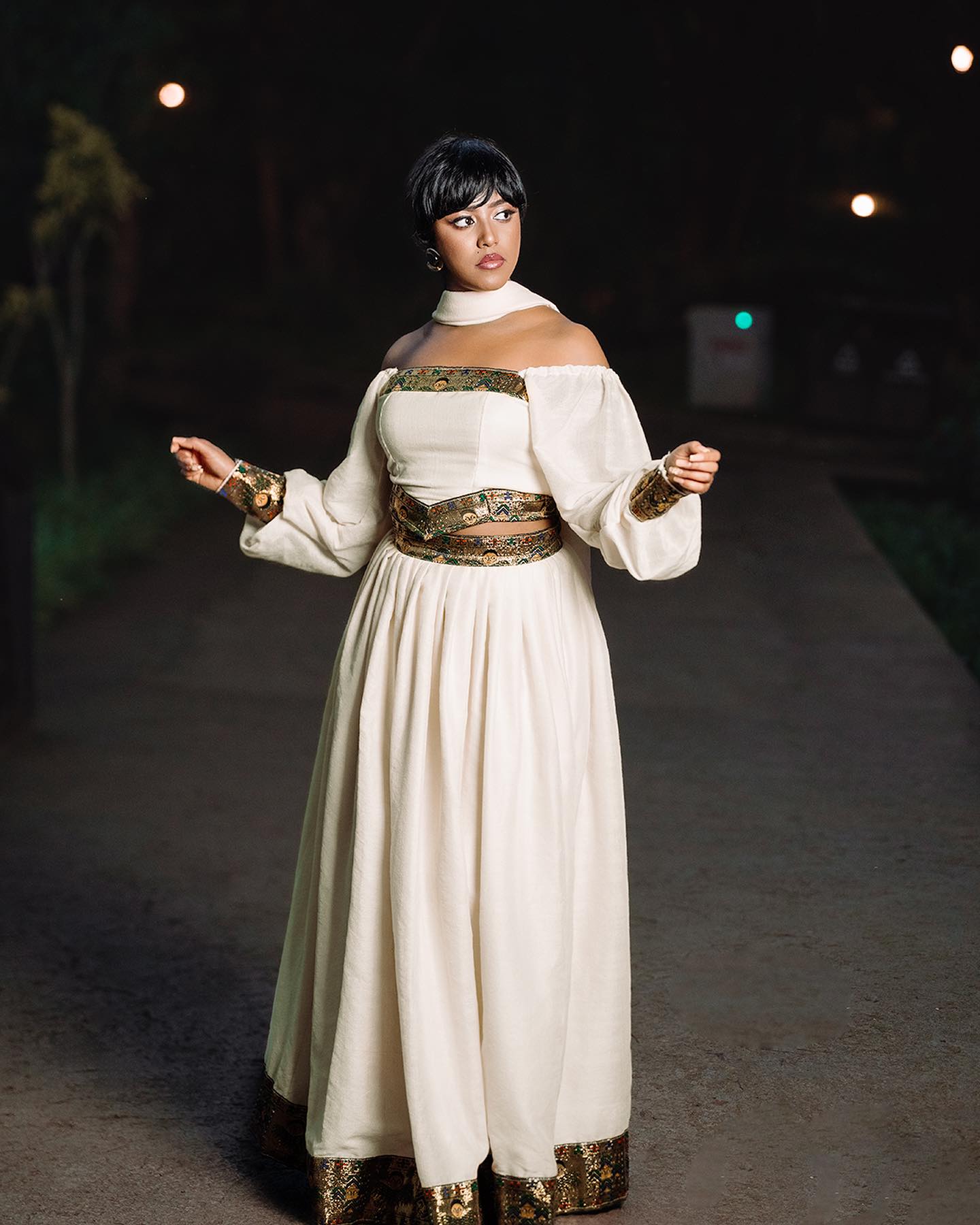 off the shoulder ethiopian dress Off-Shoulder Habesha Kemis Elegant Traditional Ethiopian Dress XL