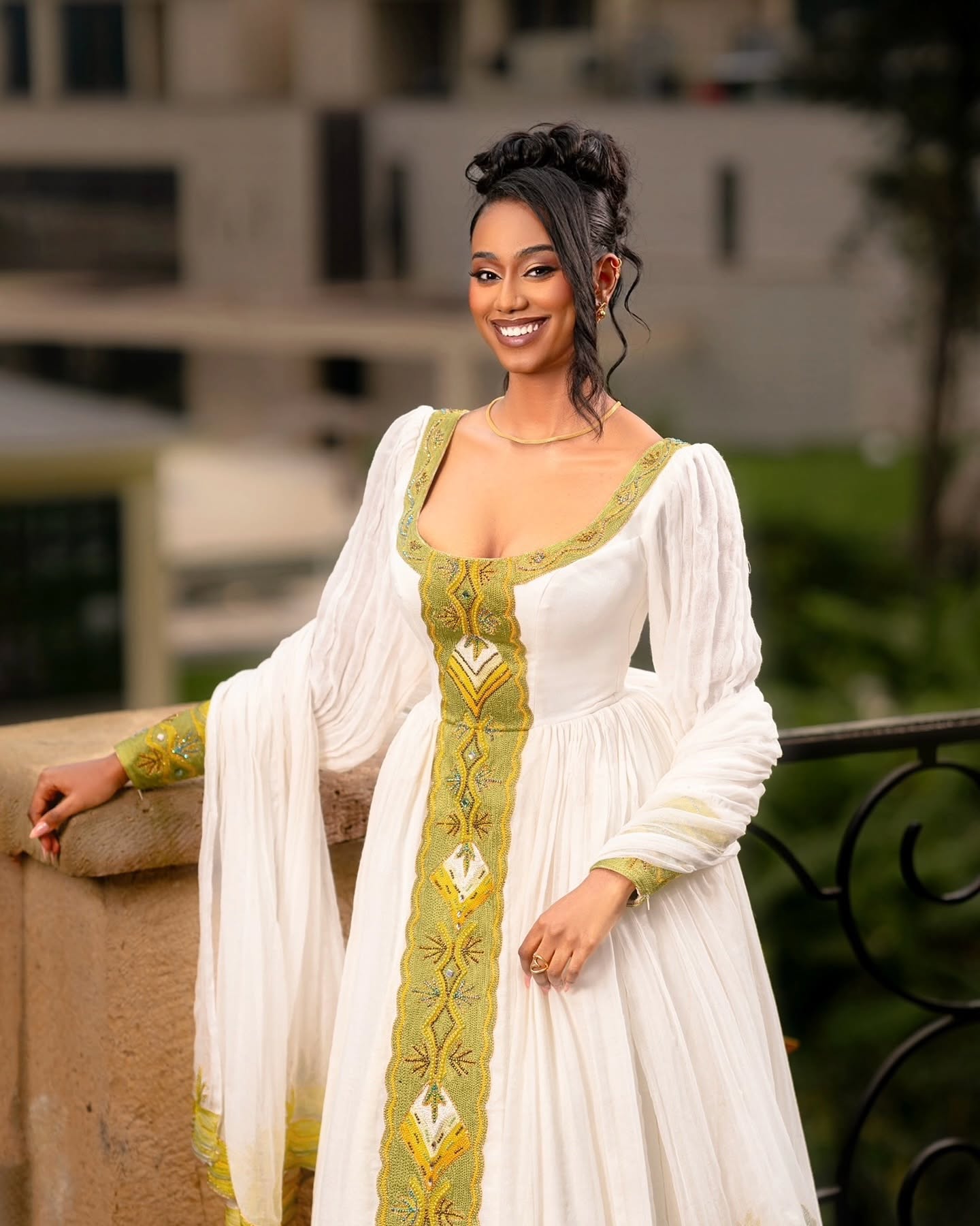 Ethiopian Traditional Dress Gold Embroidered Habesha Kemis & Cultural Attire Graceful Habesha Dress 155