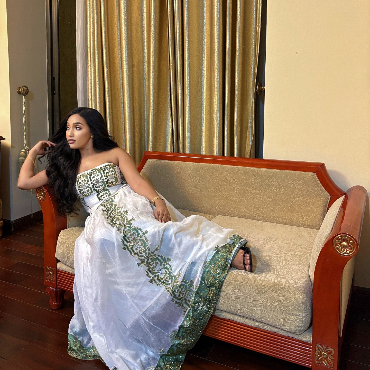 Strapless Ethiopian Traditional Dress Habesha Dress For Festive Stunning Habesha Kemis 122