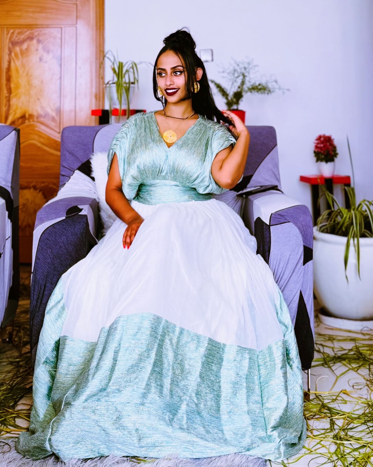 Handwoven Habesha Dress Vibrant Habesha Kemis Ethiopian Clothing For Special Event 347