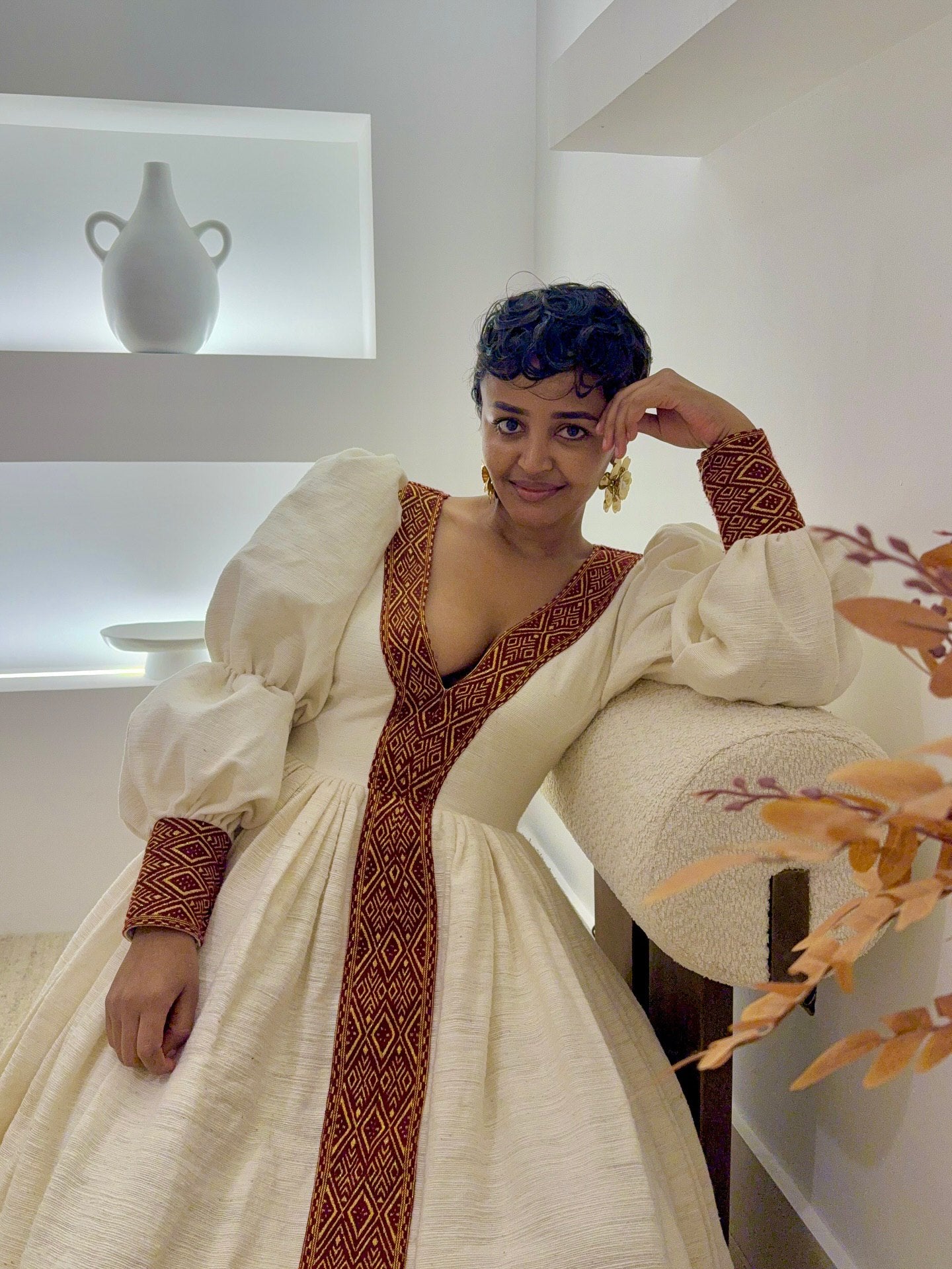 Habesha Traditional Dress Ethiopian & Eritrean Fashion Habesha Kemis Red Embroidery Habesha Dress 145