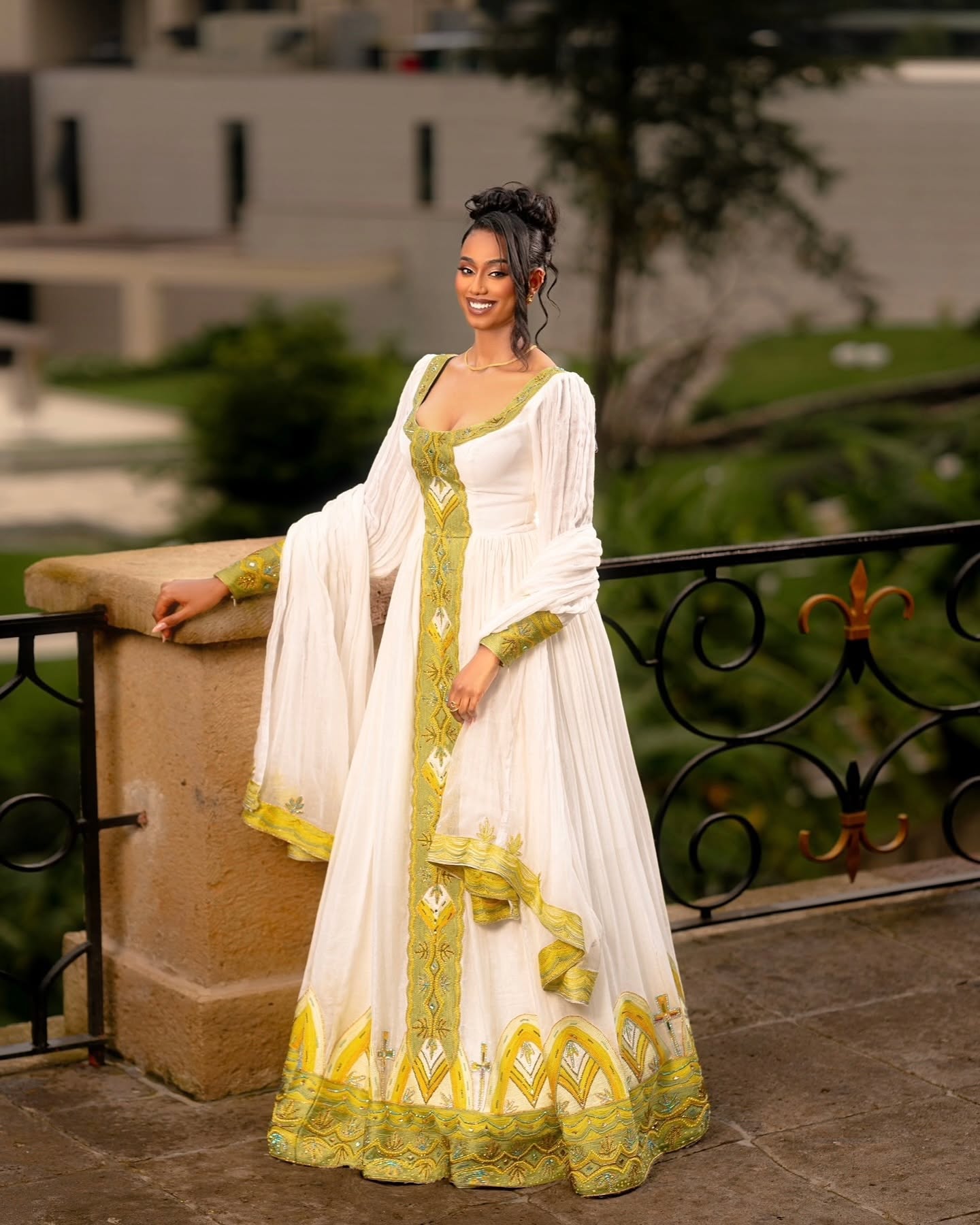 Ethiopian Traditional Dress Gold Embroidered Habesha Kemis & Cultural Attire Graceful Habesha Dress 155