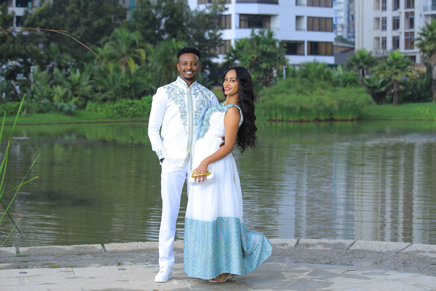 Matching Habesha Outfit Traditional Ethiopian Clothing Beautiful Couple Set 373