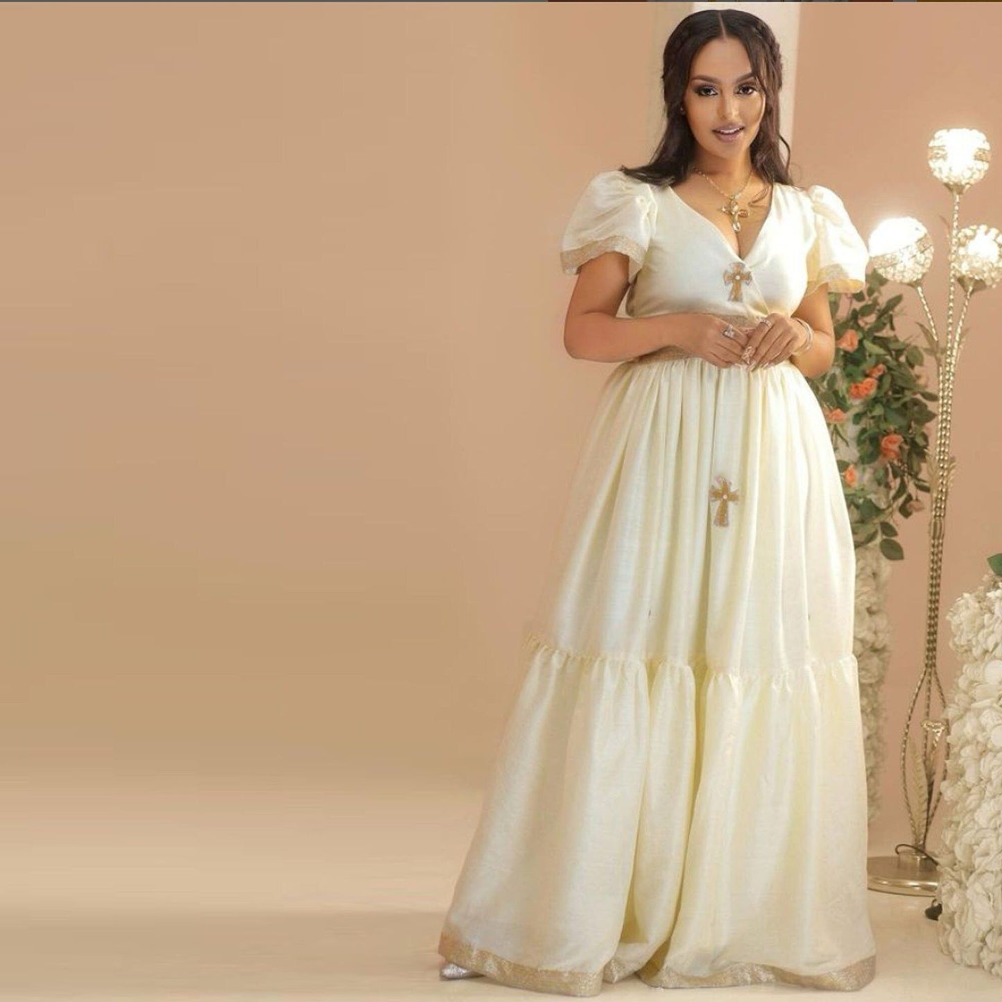 Minimalist Habesha Dress Simple Habesha Kemis Summer Ethiopian Traditional Dress