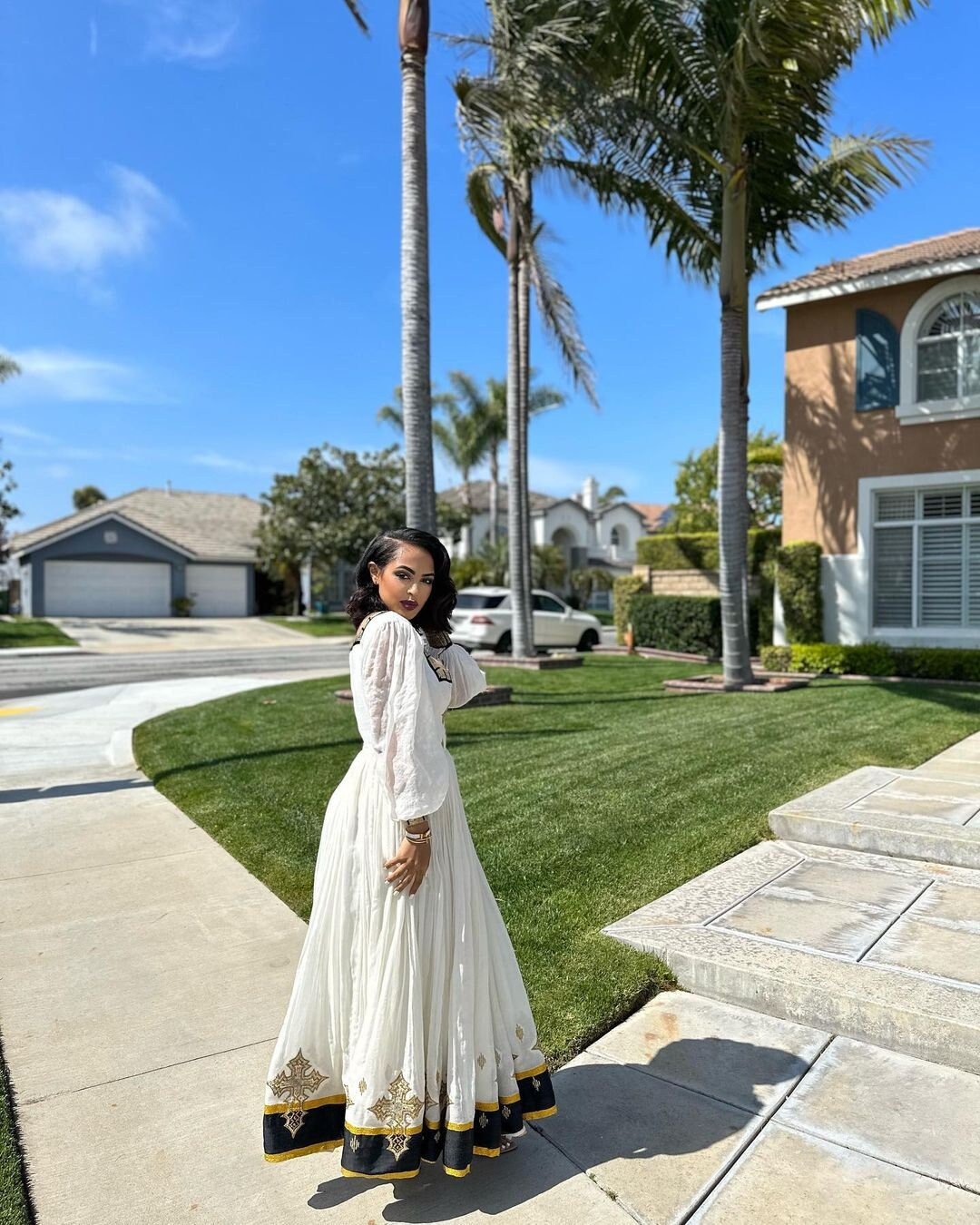Gorgeous Tilf Habesha Kemis with Shimena Dress and Regal Menen Fabric, Habesha Kemis, Eritrean dress, ሀበሻ