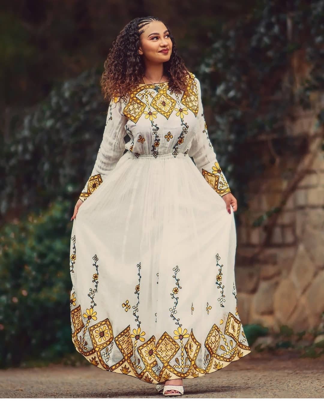 modern ethiopian wedding dress Roza Modern Ethiopian Wedding Dress | Elegant Habesha Wedding Dress