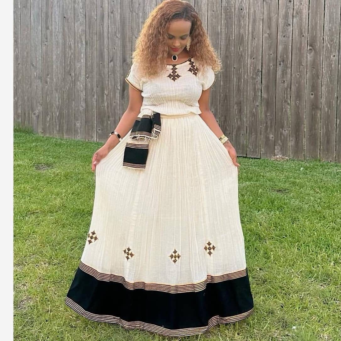 Simple Habesha Dress Ethiopian Dress Women's Dress Habesha Kemis Eritrean Dress Women's Style αα α» ααα΅ αα α» αα₯α΅