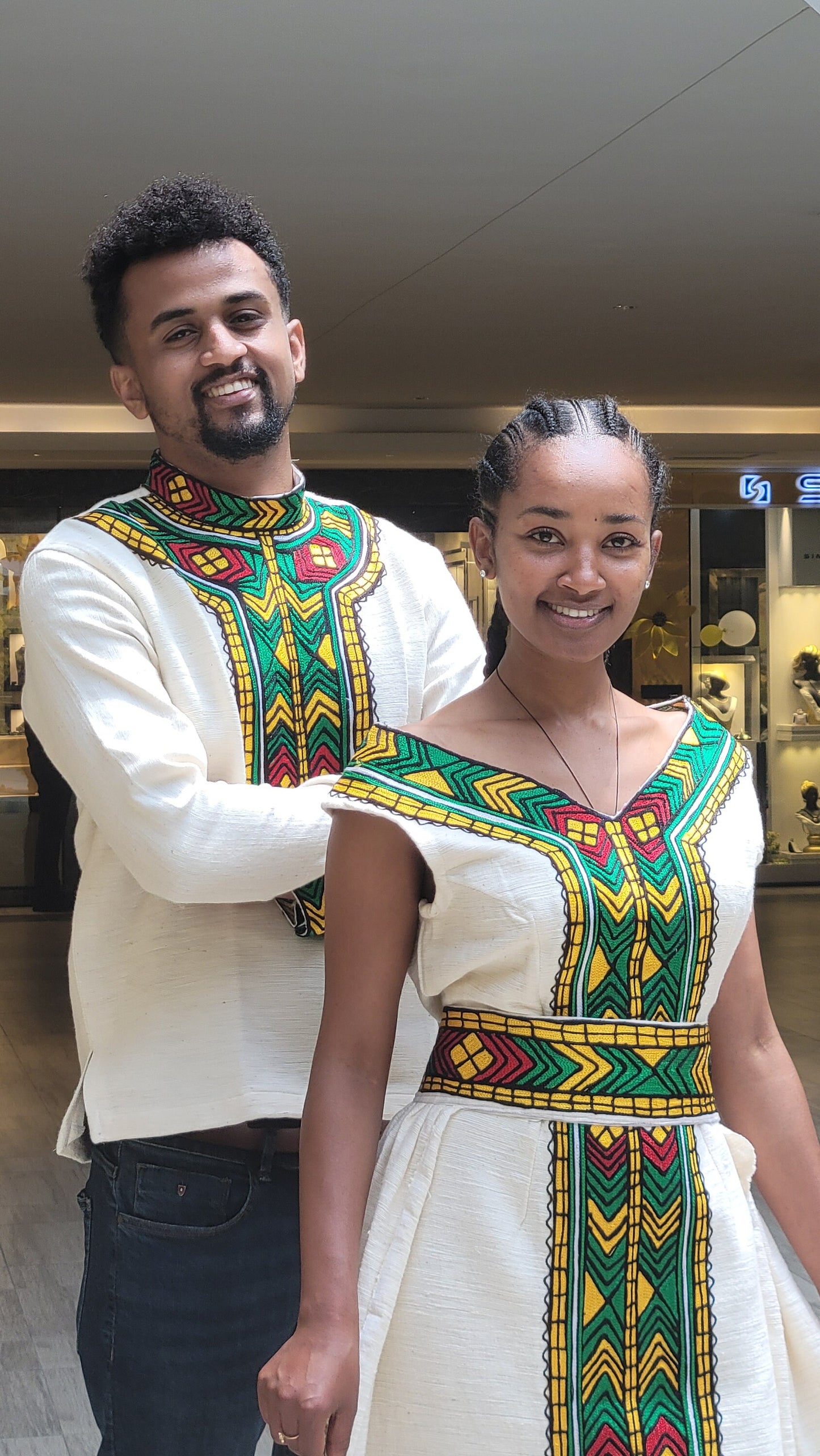 Ethiopian Couples' Outfit Habesha Couple's Outfit Habesha Dress ሀበሻ es00153