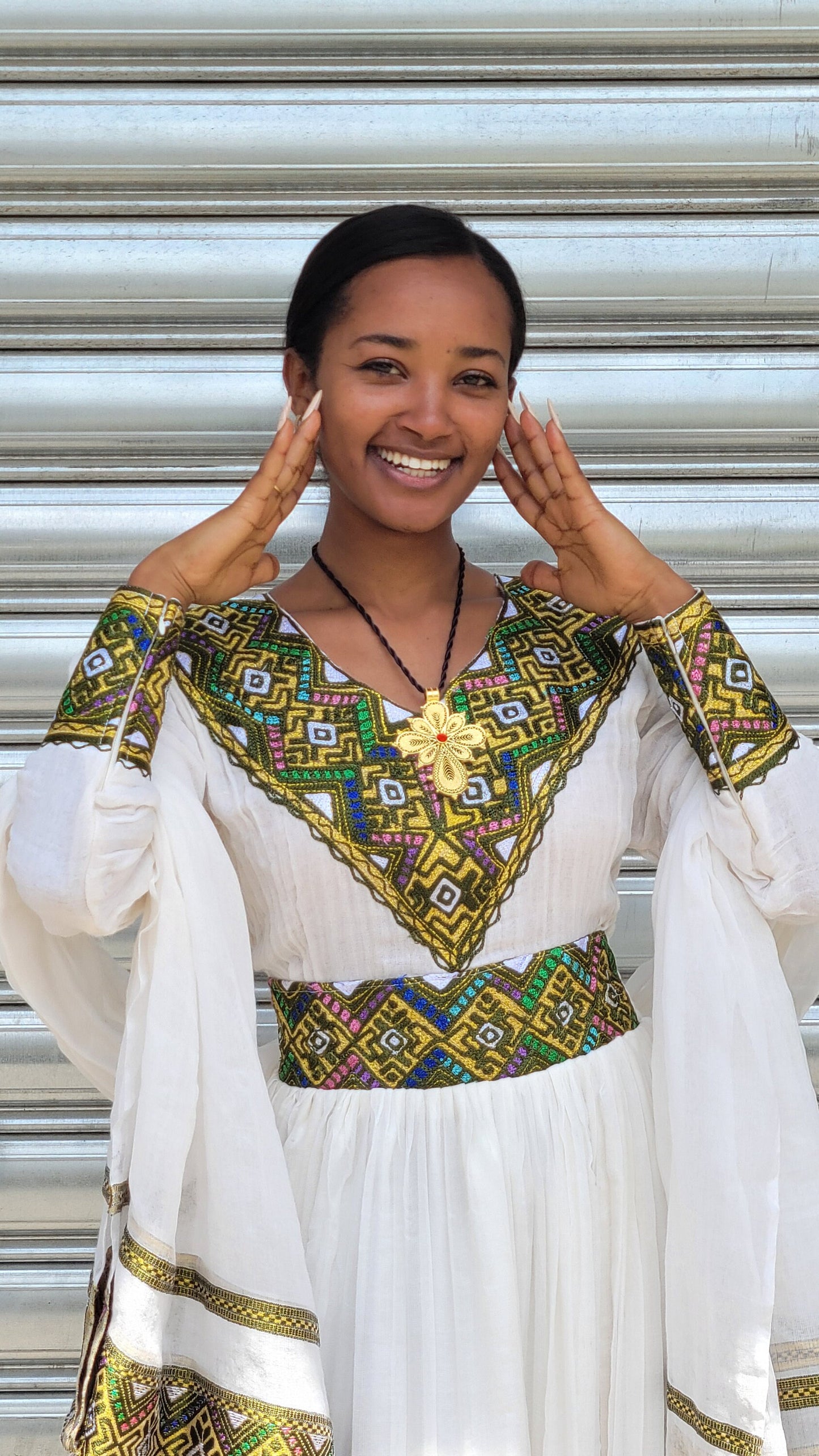 Green Tilet Habesha Dress Modern Habesha Kemis Habesha Libs es00159