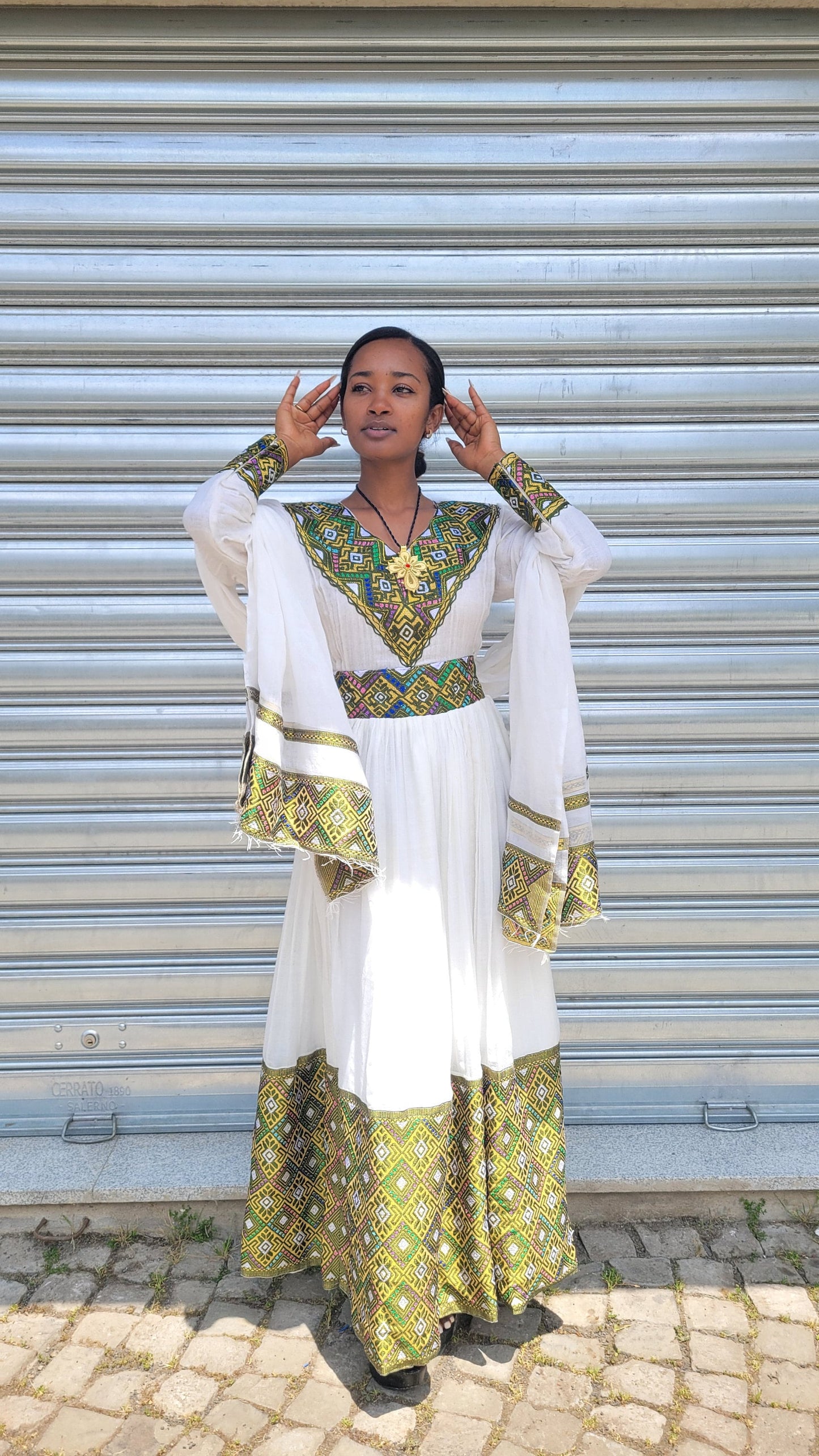 Green Tilet Habesha Dress Modern Habesha Kemis Habesha Libs es00159