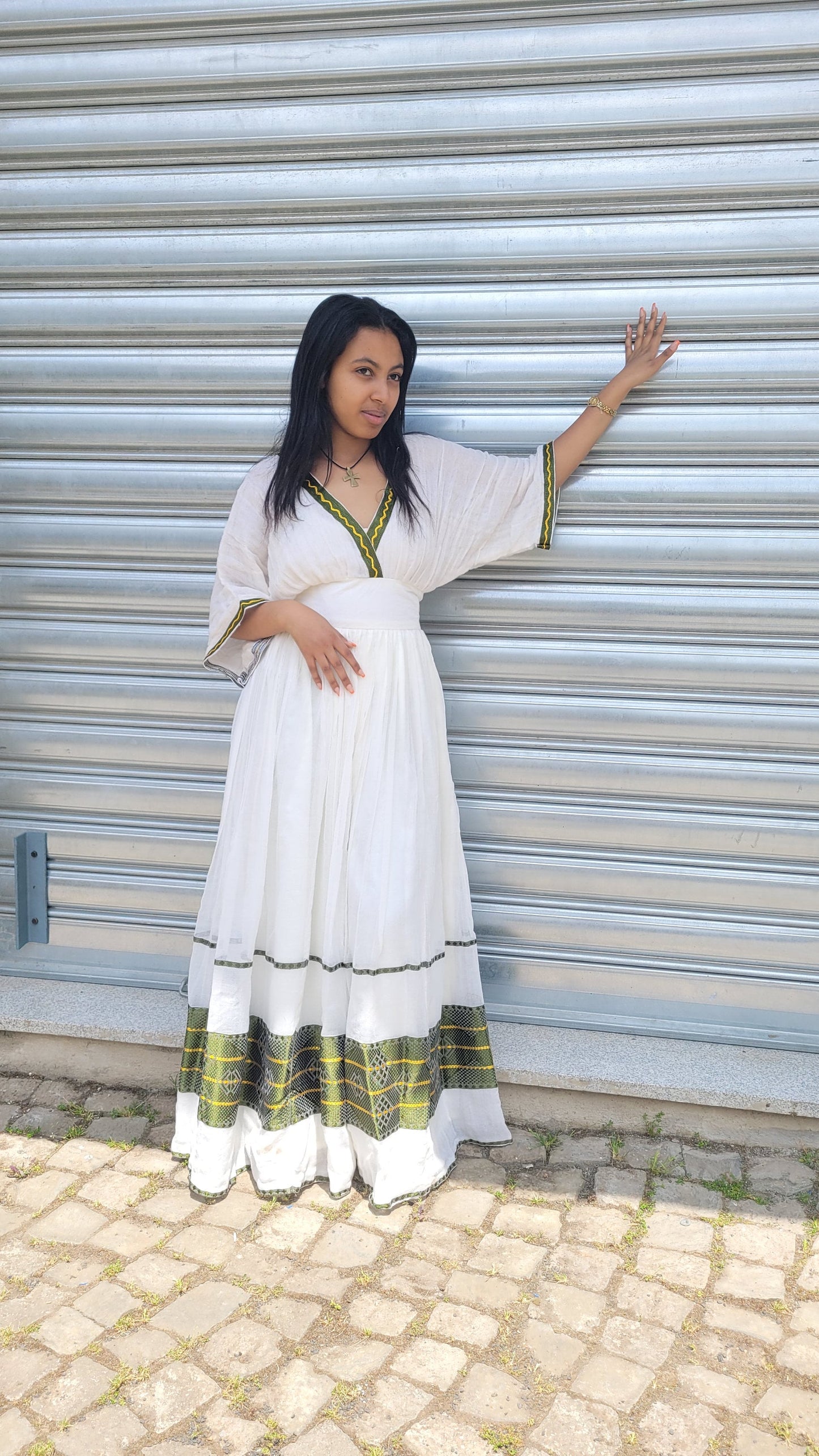 Green Design Simple Habesha Dress Design Modern Habesha Kemis Habesha Libs es00162