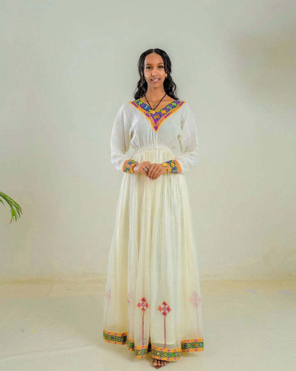 Vibrant Elegant Habesha Dress