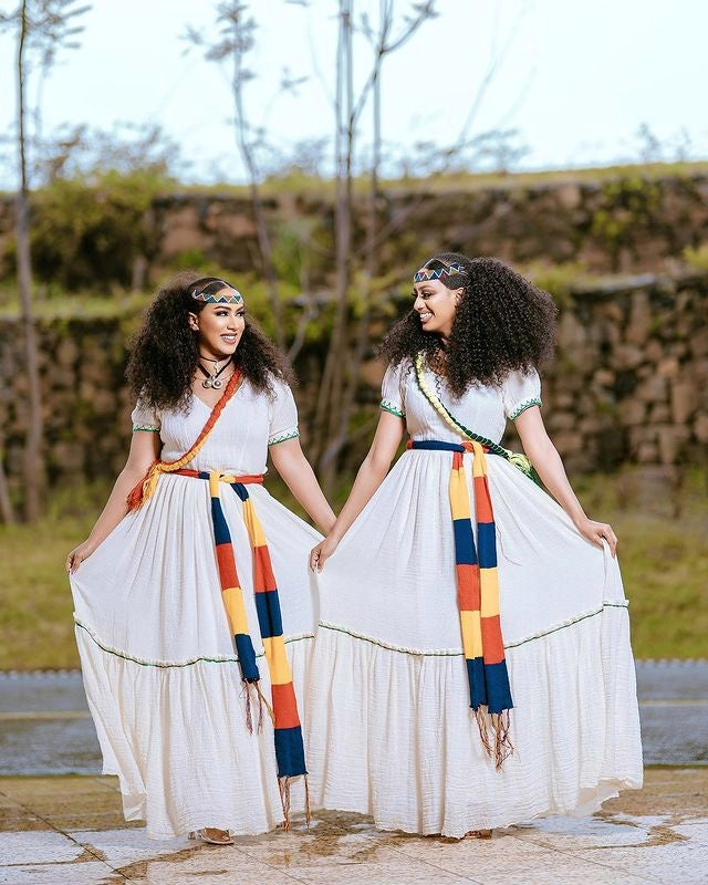 Beautiful Simple Habesha Dress Ethiopian Traditional Habesha Kemis for Ashenda