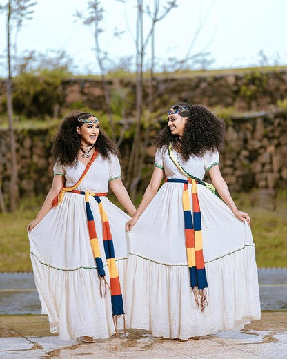 Beautiful Simple Habesha Dress Ethiopian Traditional Habesha Kemis for Ashenda